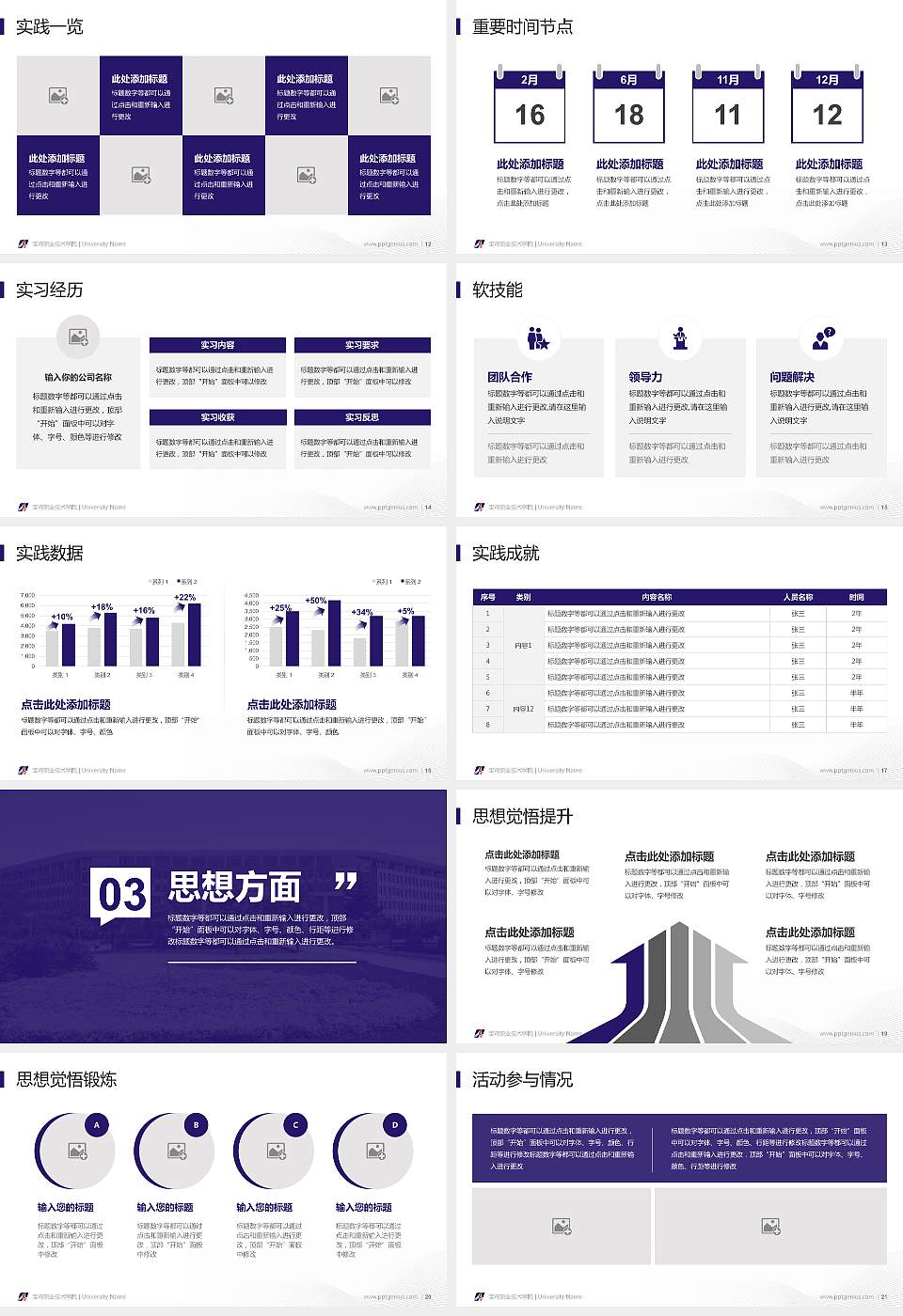 宝鸡职业技术学院专用国家奖学金答辩PPT模板16:9格式幻灯片预览图3