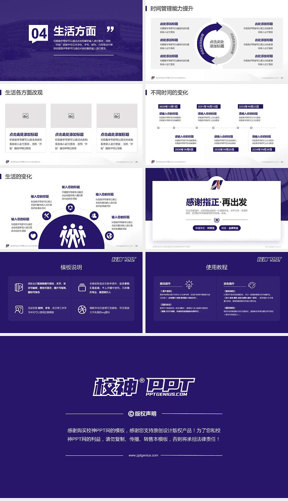 宝鸡职业技术学院专用国家奖学金答辩PPT模板16:9格式幻灯片预览图4