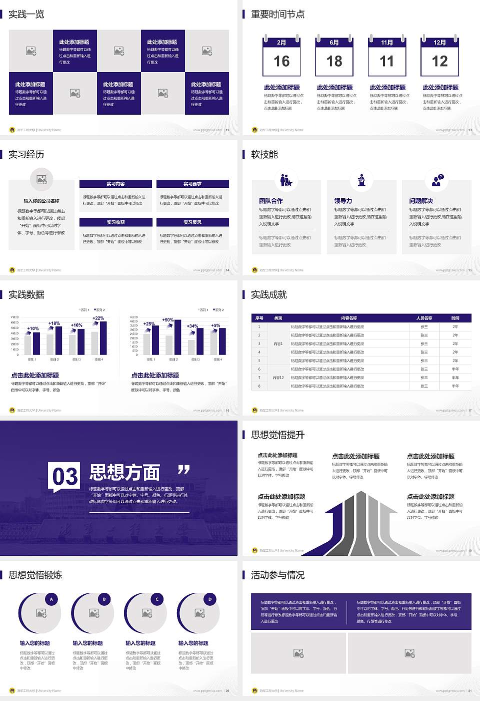 海军工程大学专用国家奖学金答辩PPT模板16:9格式幻灯片预览图3