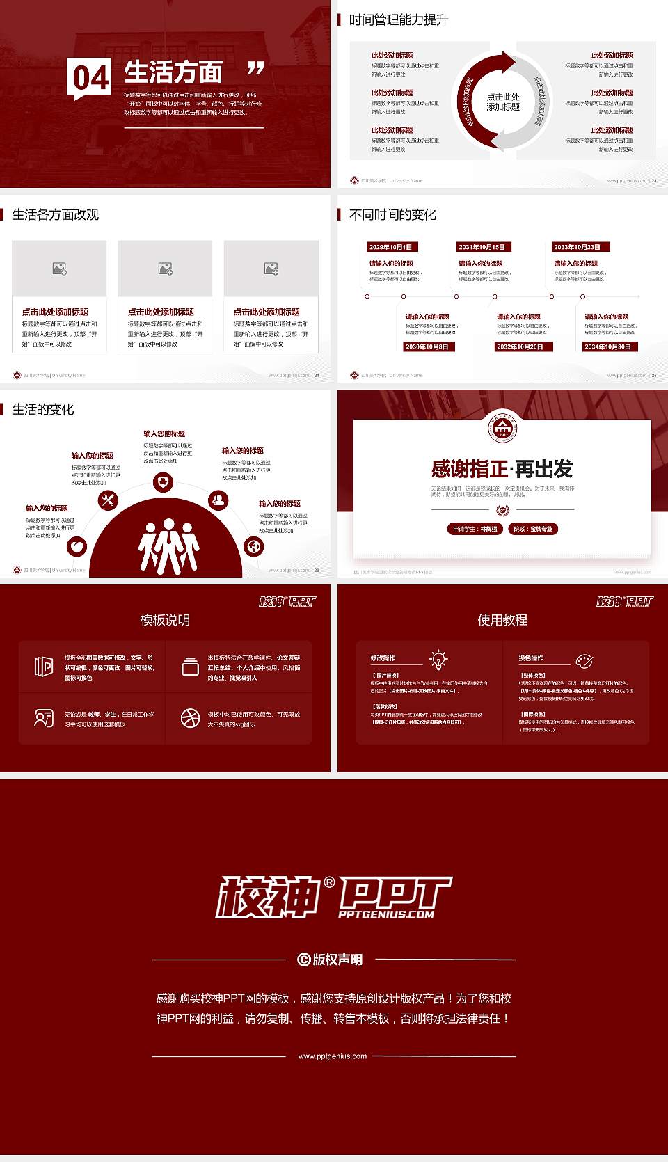 四川美术学院专用国家奖学金答辩PPT模板16:9格式幻灯片预览图4