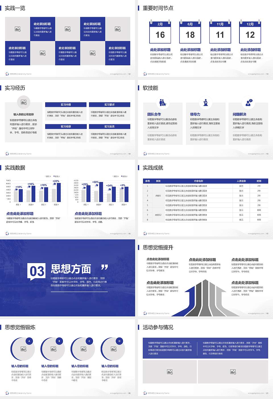 河西学院专用国家奖学金答辩PPT模板16:9格式幻灯片预览图3