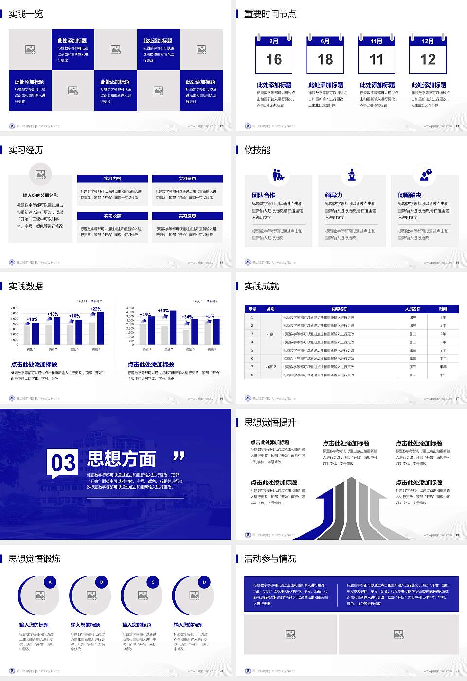 鞍山师范学院专用国家奖学金答辩PPT模板16:9格式幻灯片预览图3