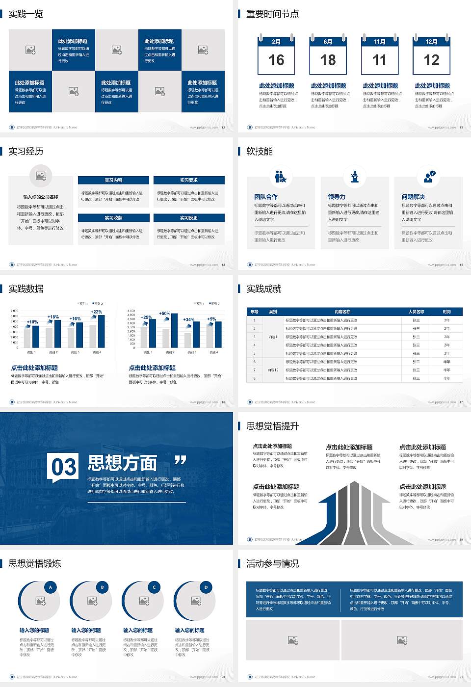 辽宁民族师范高等专科学校专用国家奖学金答辩PPT模板16:9格式幻灯片预览图3