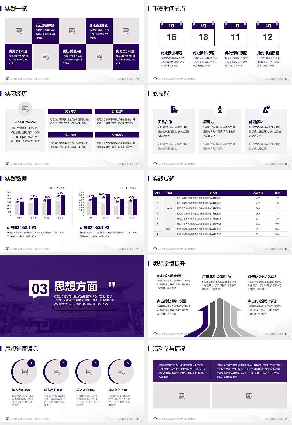 辽宁装备制造职业技术学院专用国家奖学金答辩PPT模板16:9格式幻灯片预览图3