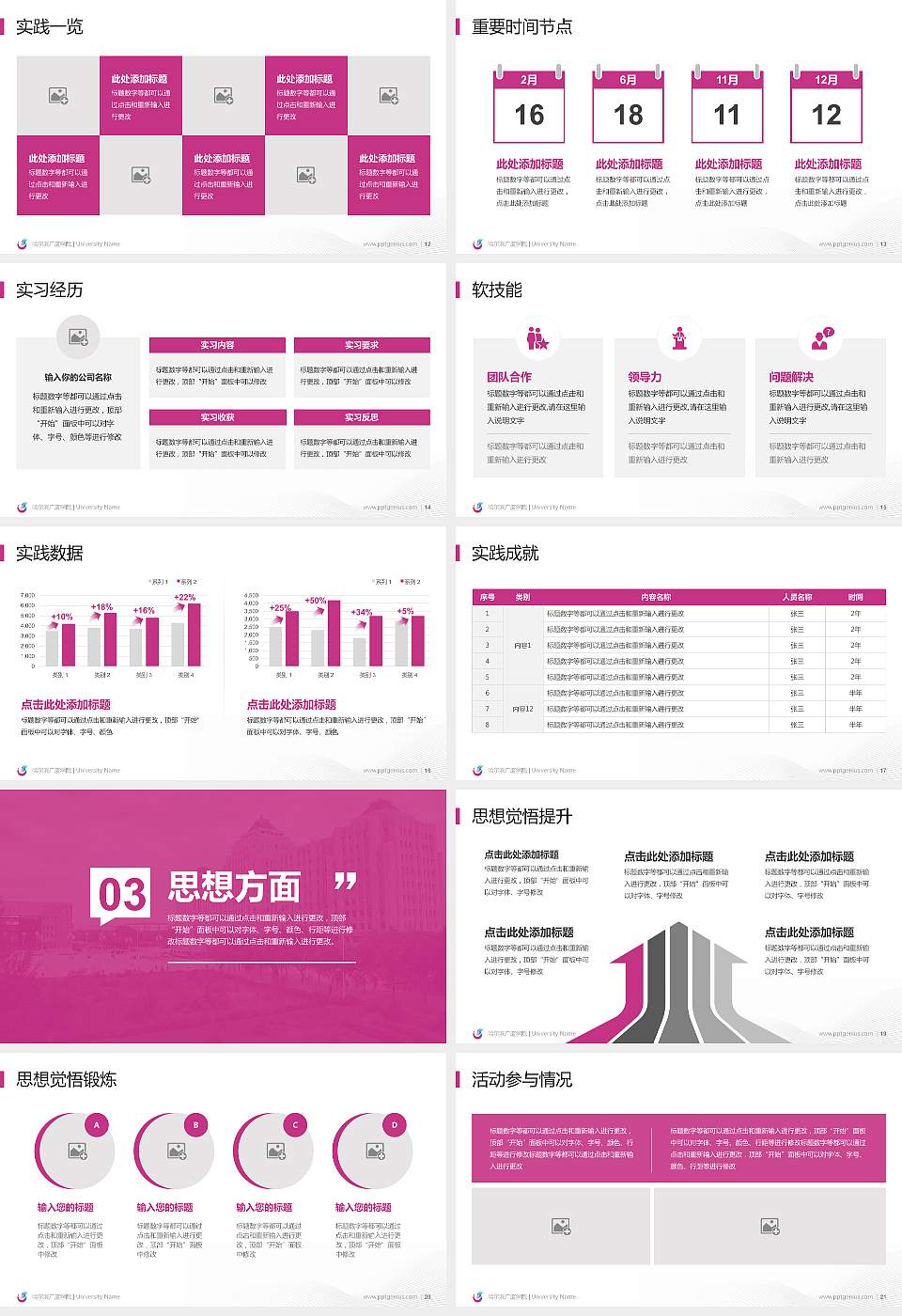 哈尔滨广厦学院专用国家奖学金答辩PPT模板16:9格式幻灯片预览图3
