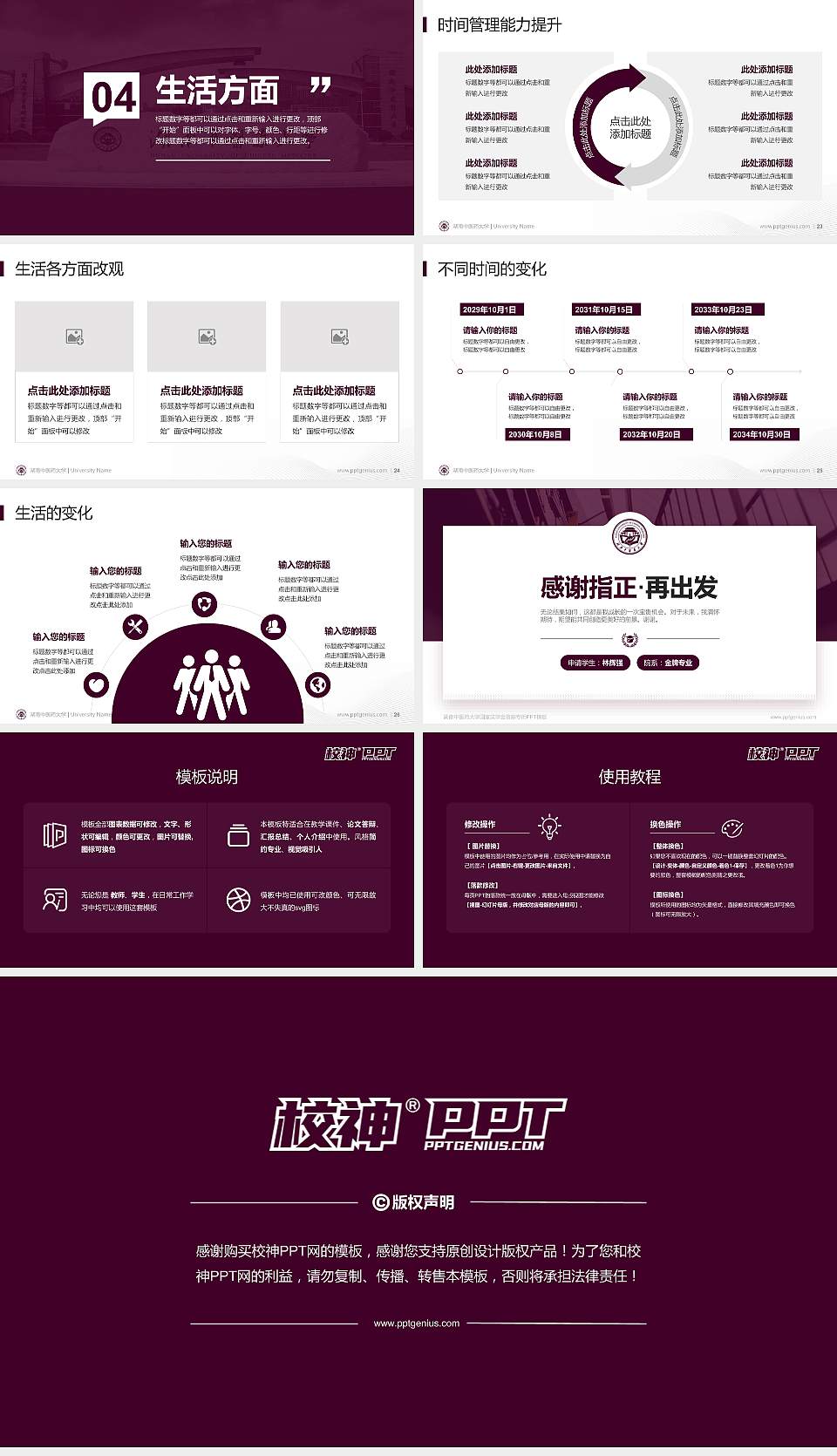 湖南中医药大学专用国家奖学金答辩PPT模板16:9格式幻灯片预览图4