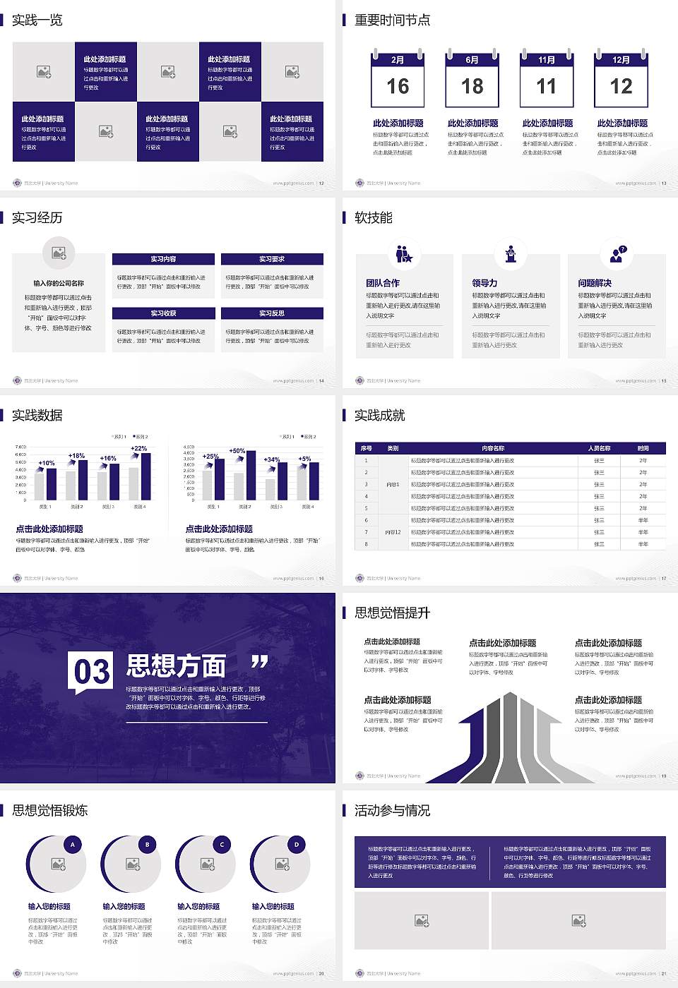 西北大学专用国家奖学金答辩PPT模板16:9格式幻灯片预览图3