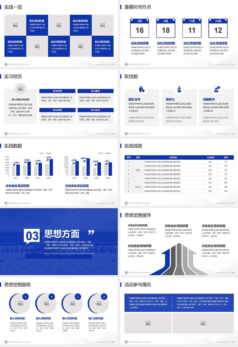 培黎职业学院专用国家奖学金答辩PPT模板16:9格式幻灯片预览图3