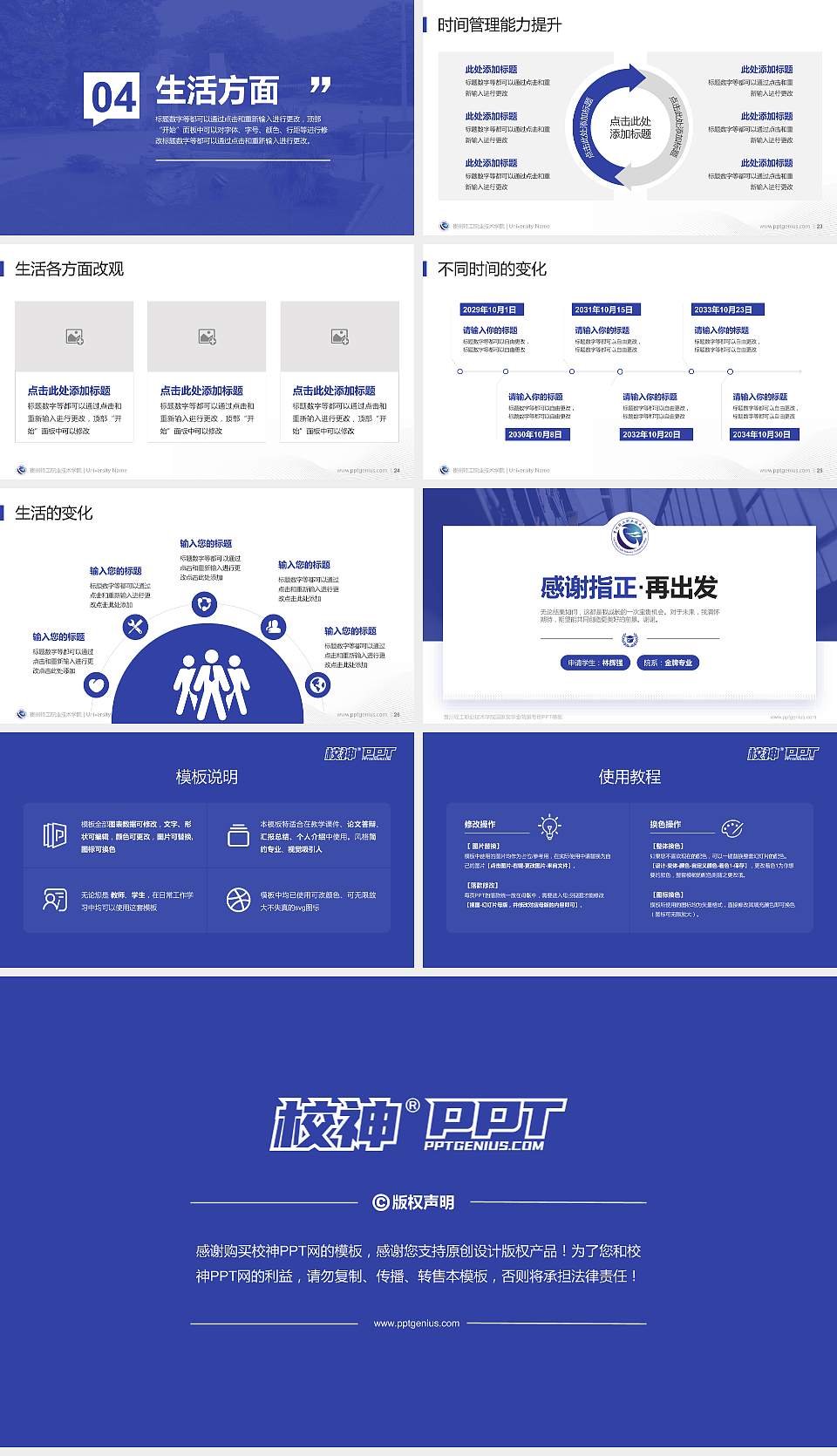 贵州轻工职业技术学院专用国家奖学金答辩PPT模板16:9格式幻灯片预览图4
