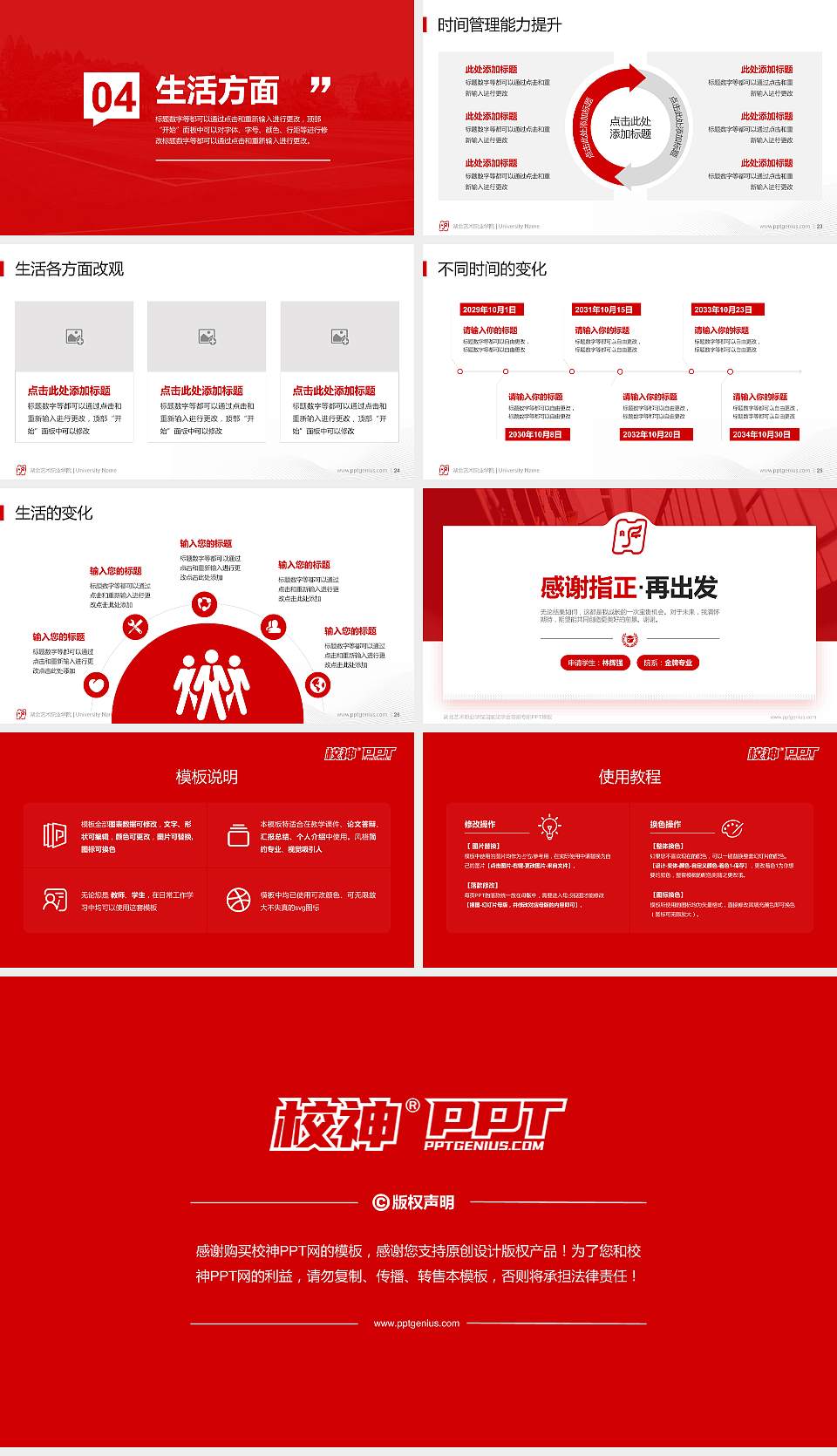 湖北艺术职业学院专用国家奖学金答辩PPT模板16:9格式幻灯片预览图4