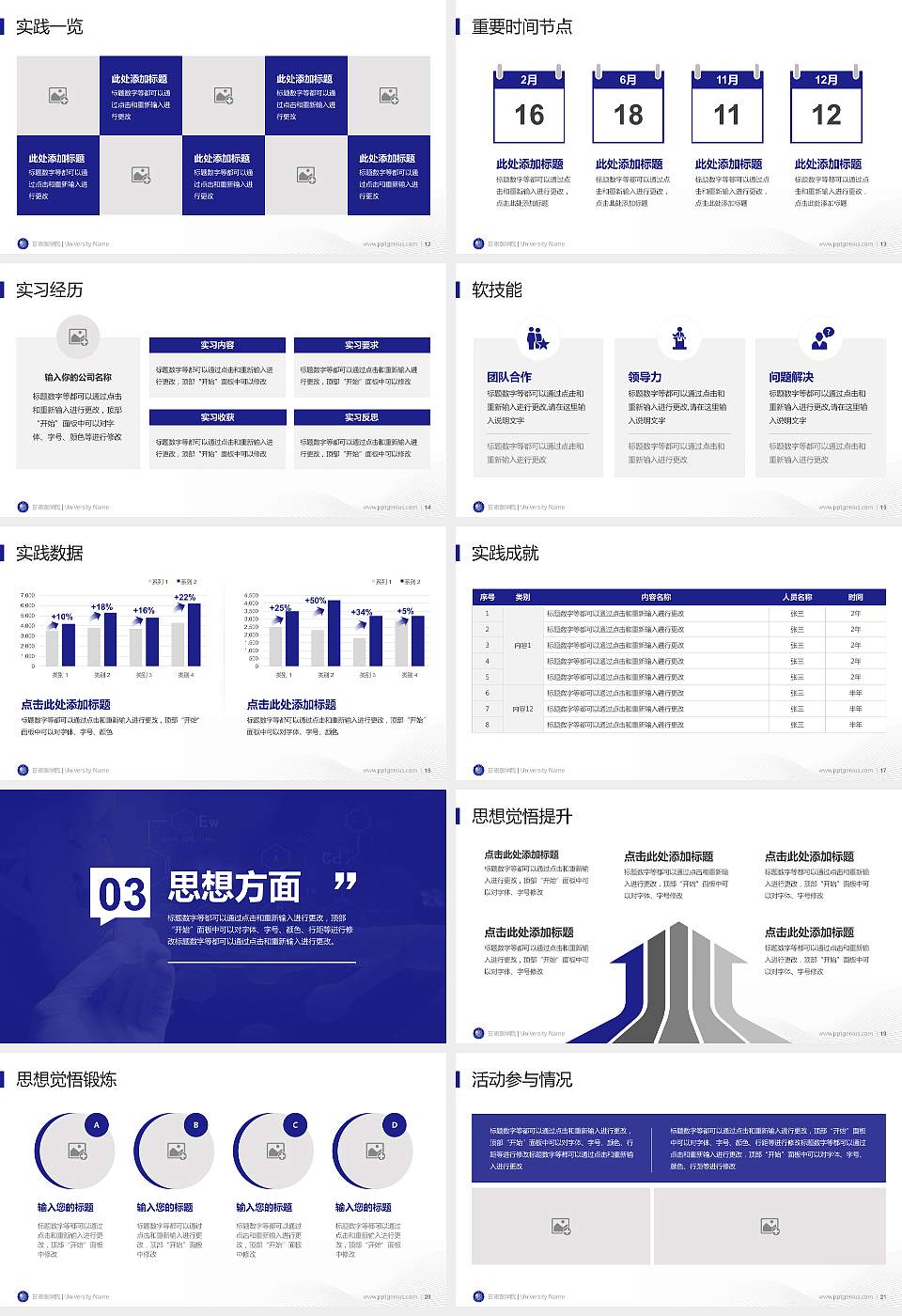 甘肃医学院专用国家奖学金答辩PPT模板16:9格式幻灯片预览图3