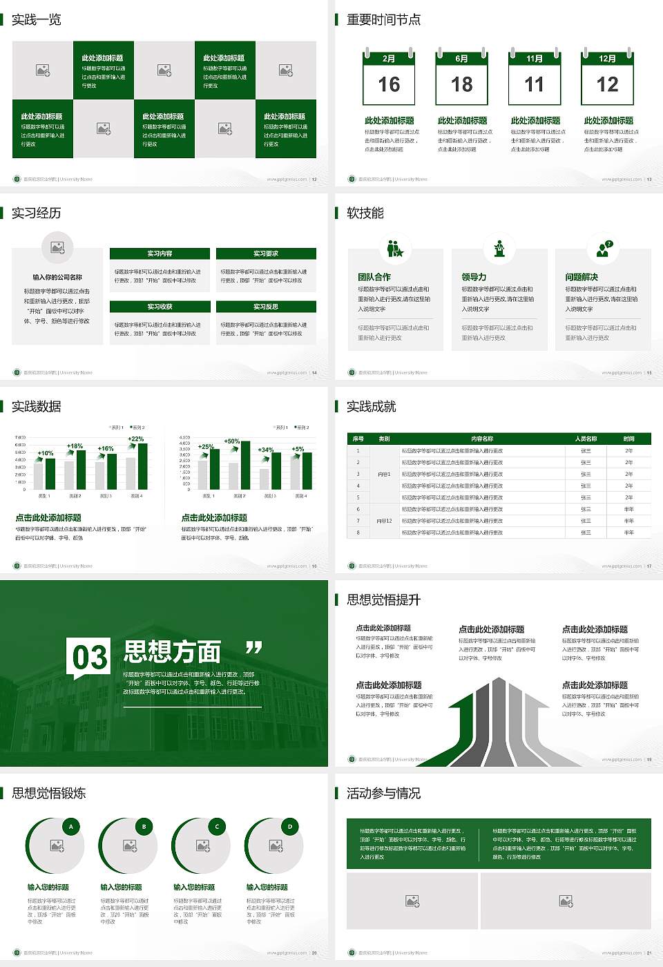 重庆能源职业学院专用国家奖学金答辩PPT模板16:9格式幻灯片预览图3