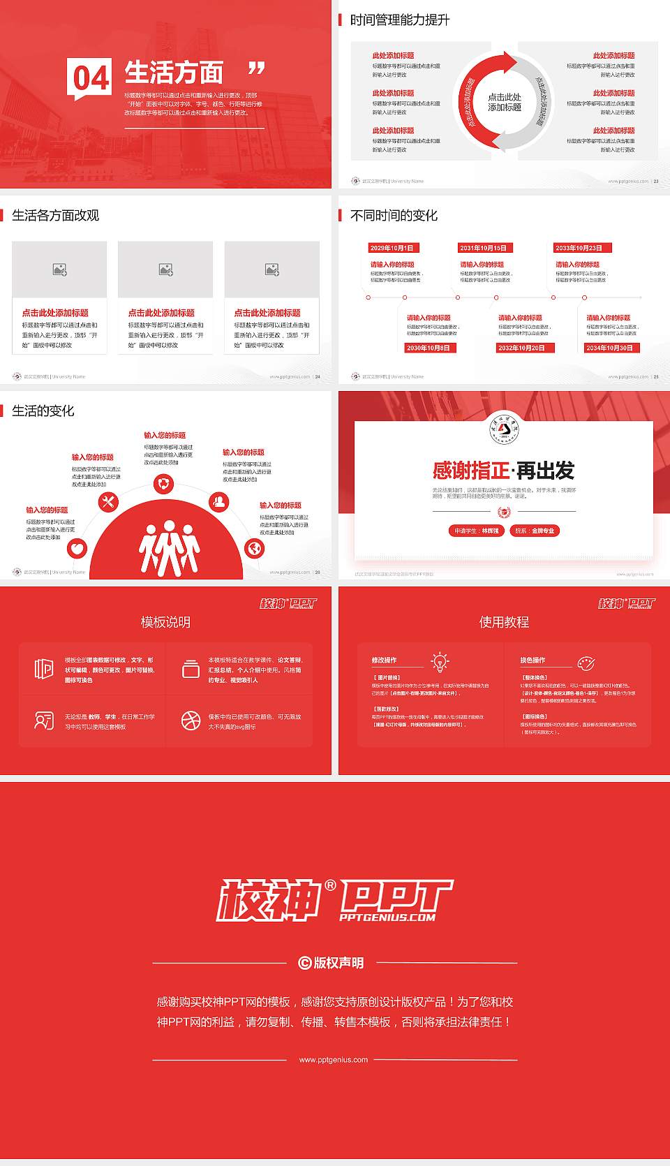 武汉文理学院专用国家奖学金答辩PPT模板16:9格式幻灯片预览图4