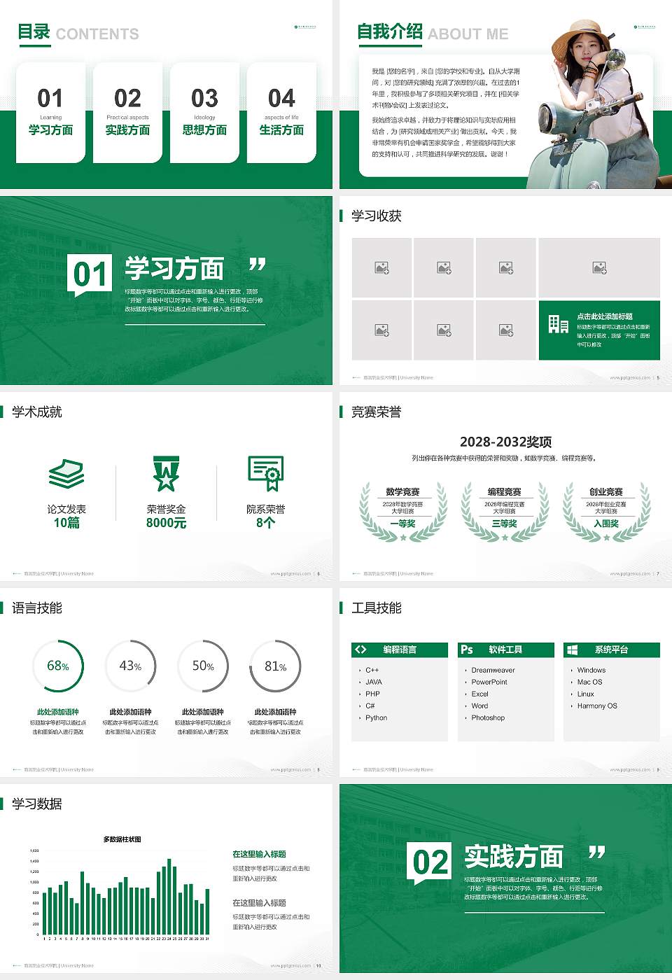 商洛职业技术学院专用国家奖学金答辩PPT模板16:9格式幻灯片预览图2