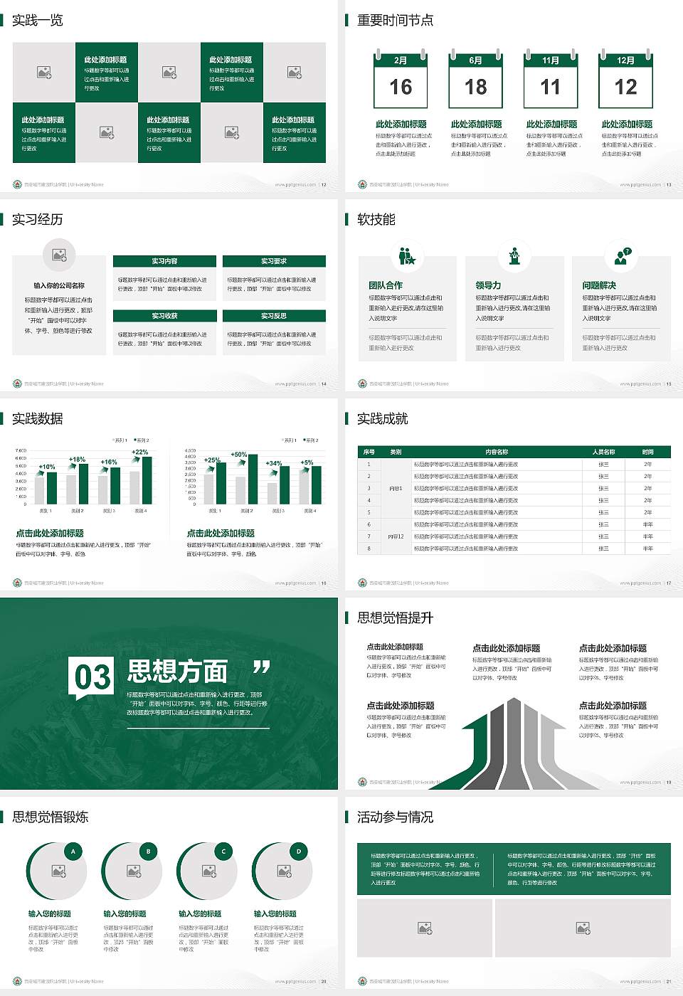 西安城市建设职业学院专用国家奖学金答辩PPT模板16:9格式幻灯片预览图3