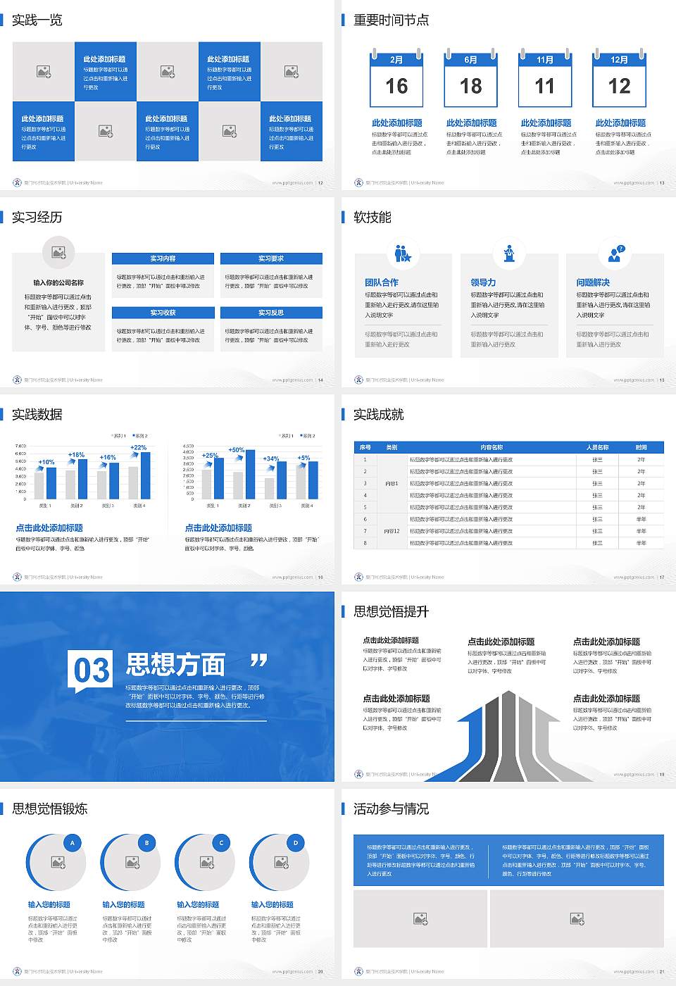 厦门兴才职业技术学院专用国家奖学金答辩PPT模板16:9格式幻灯片预览图3