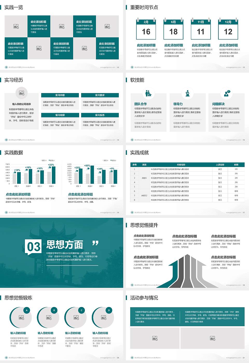 株洲职业技术学院专用国家奖学金答辩PPT模板16:9格式幻灯片预览图3