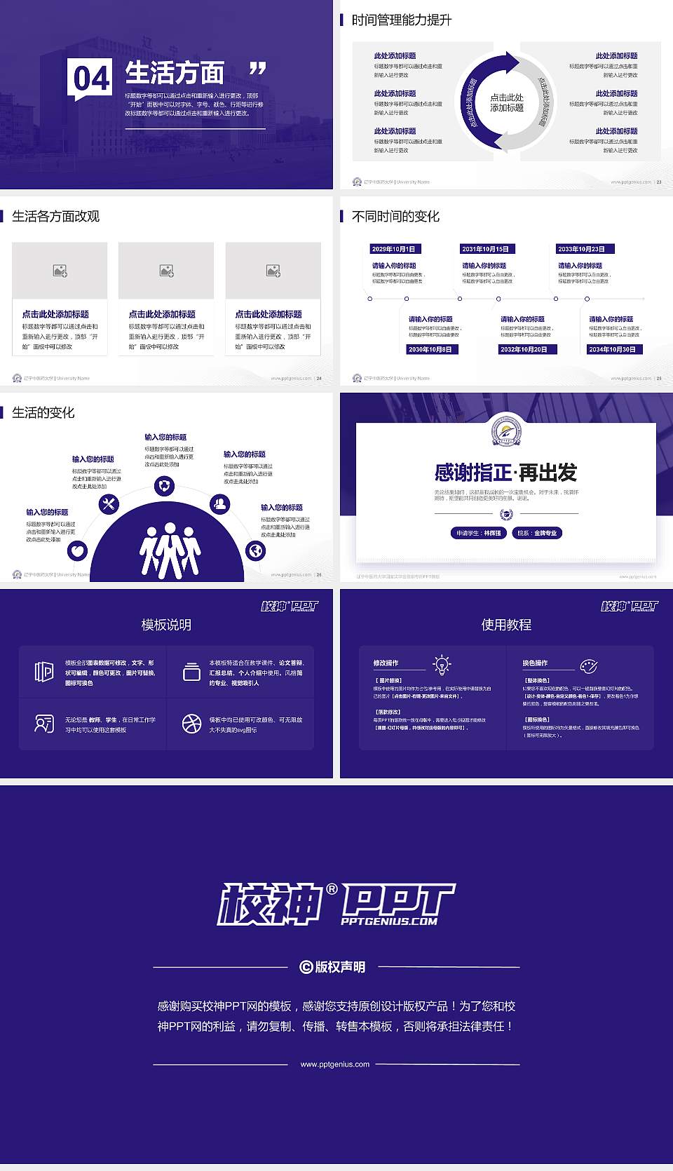 辽宁中医药大学专用国家奖学金答辩PPT模板16:9格式幻灯片预览图4