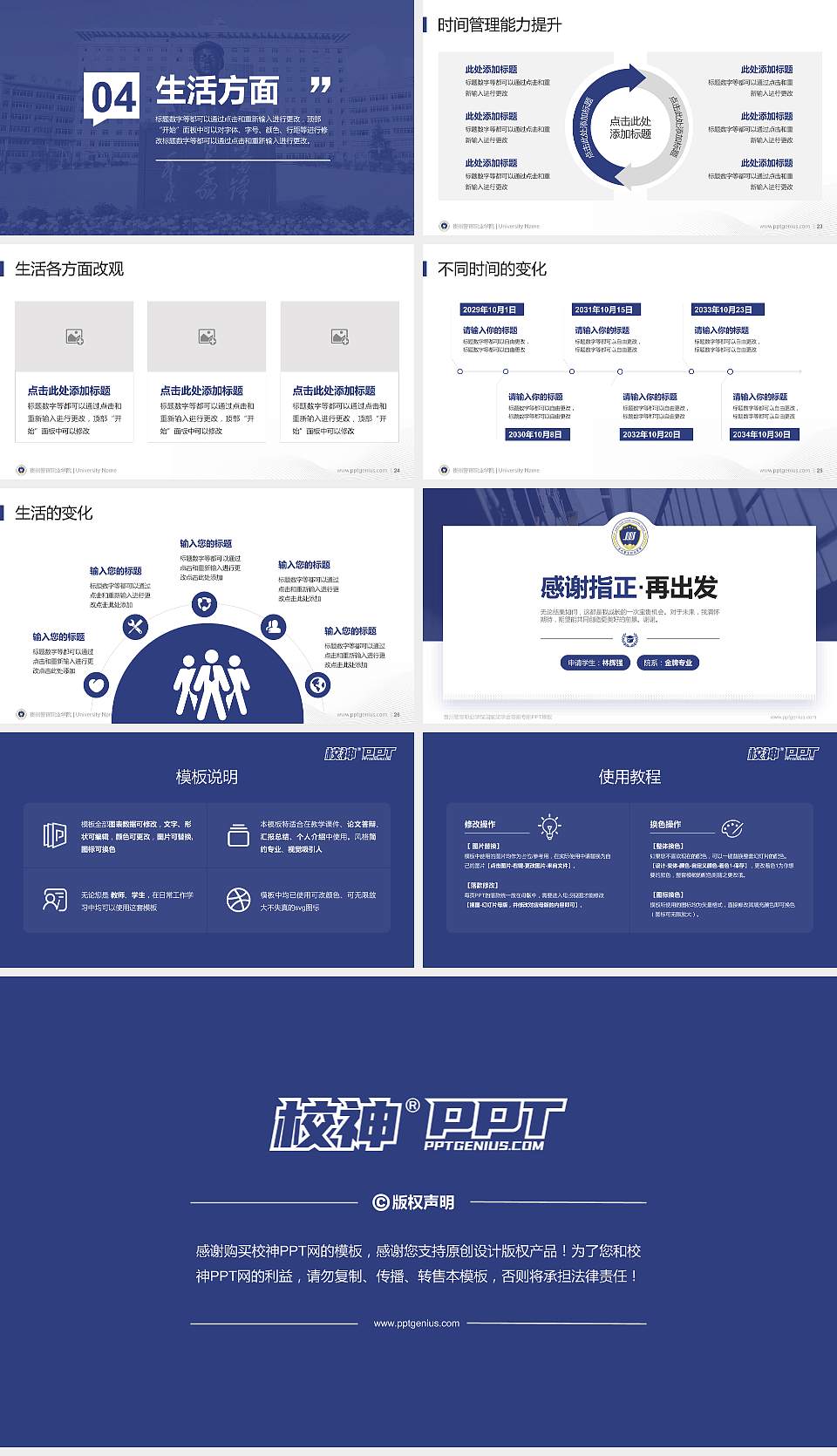 贵州警官职业学院专用国家奖学金答辩PPT模板16:9格式幻灯片预览图4