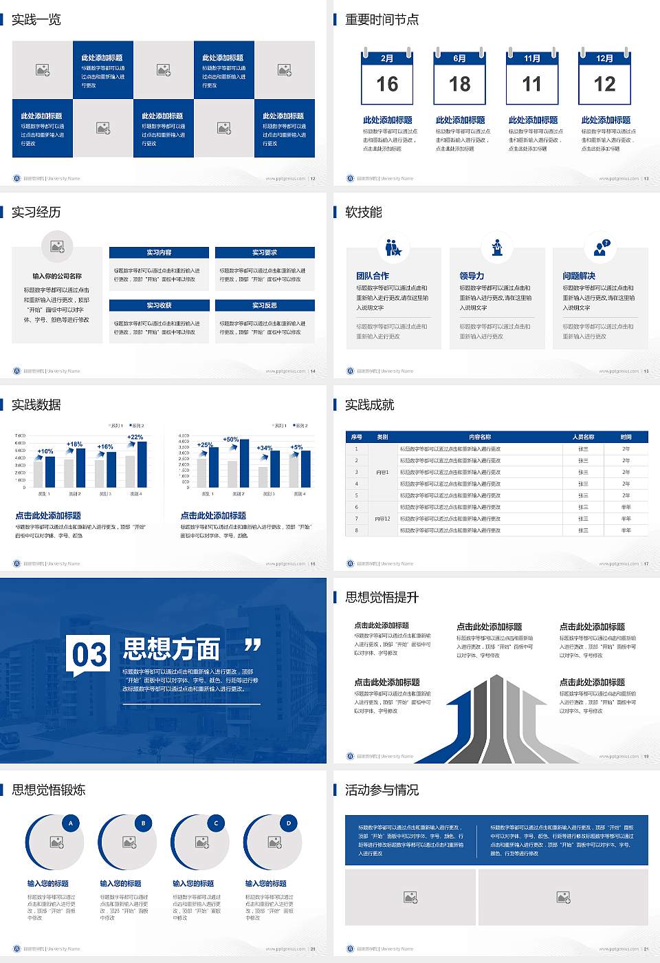 福建商学院专用国家奖学金答辩PPT模板16:9格式幻灯片预览图3