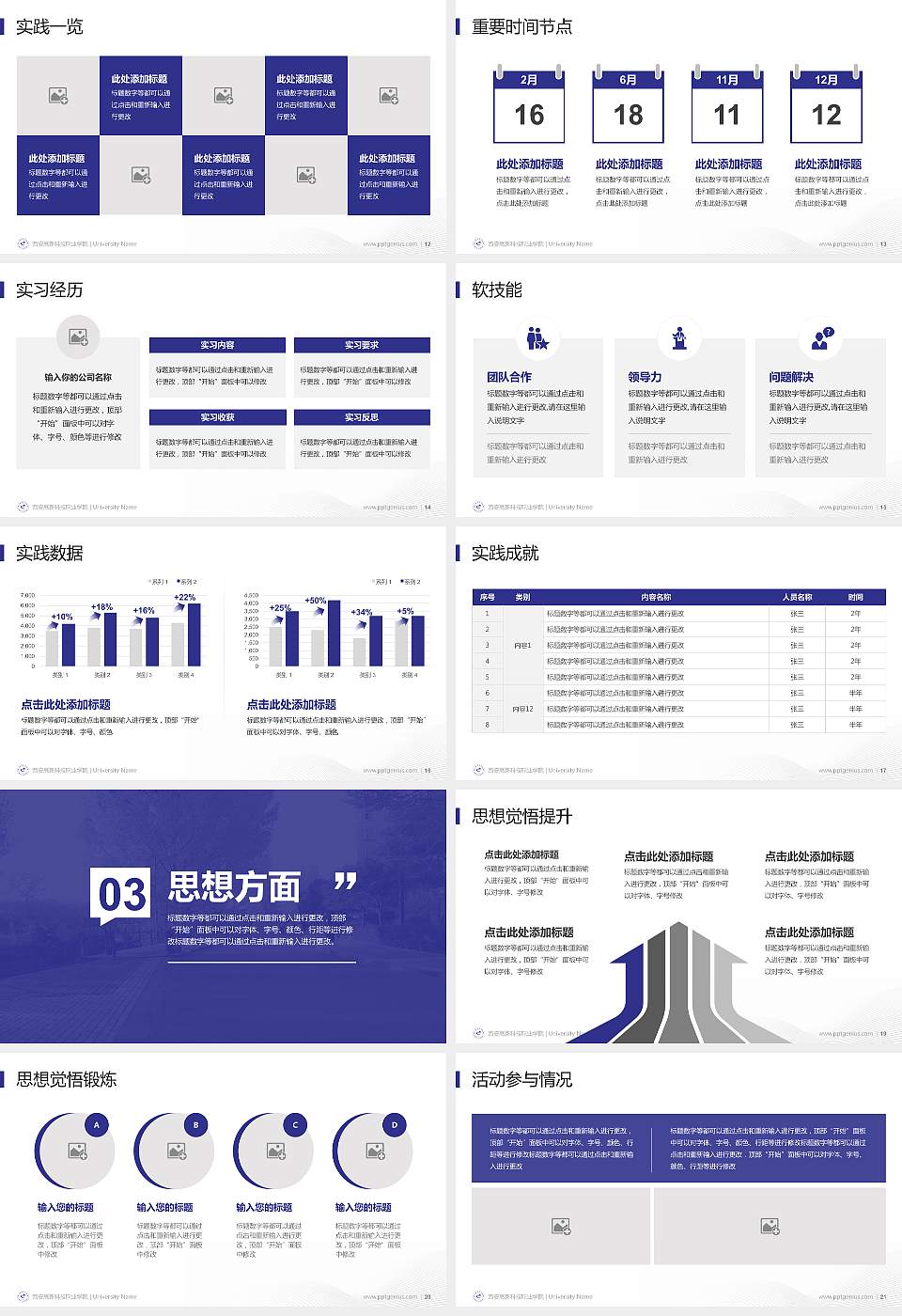 西安高新科技职业学院专用国家奖学金答辩PPT模板16:9格式幻灯片预览图3