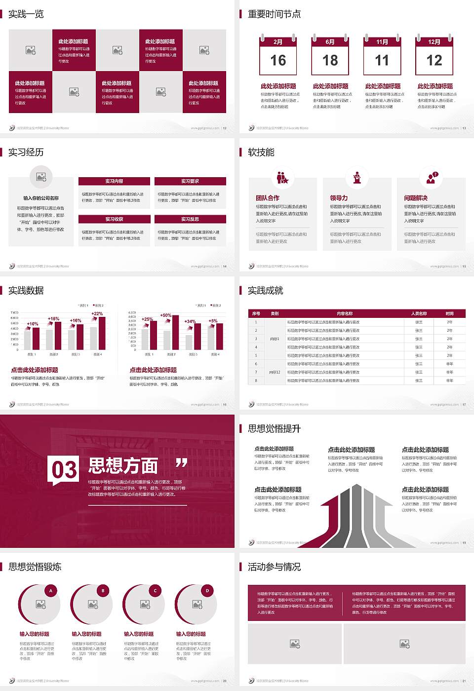 哈尔滨职业技术学院专用国家奖学金答辩PPT模板16:9格式幻灯片预览图3