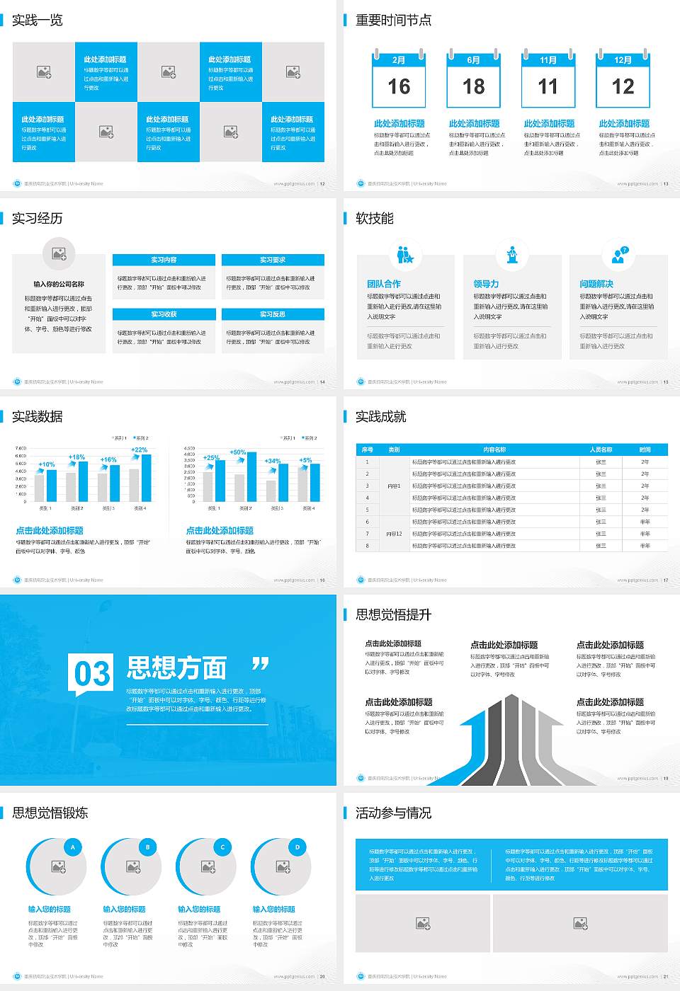 重庆机电职业技术学院专用国家奖学金答辩PPT模板16:9格式幻灯片预览图3