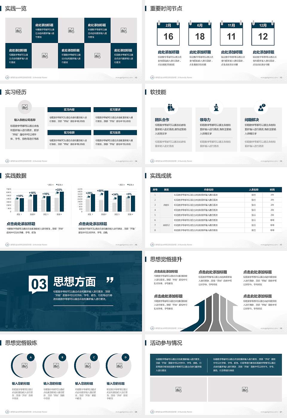湖南农业大学东方科技学院专用国家奖学金答辩PPT模板16:9格式幻灯片预览图3
