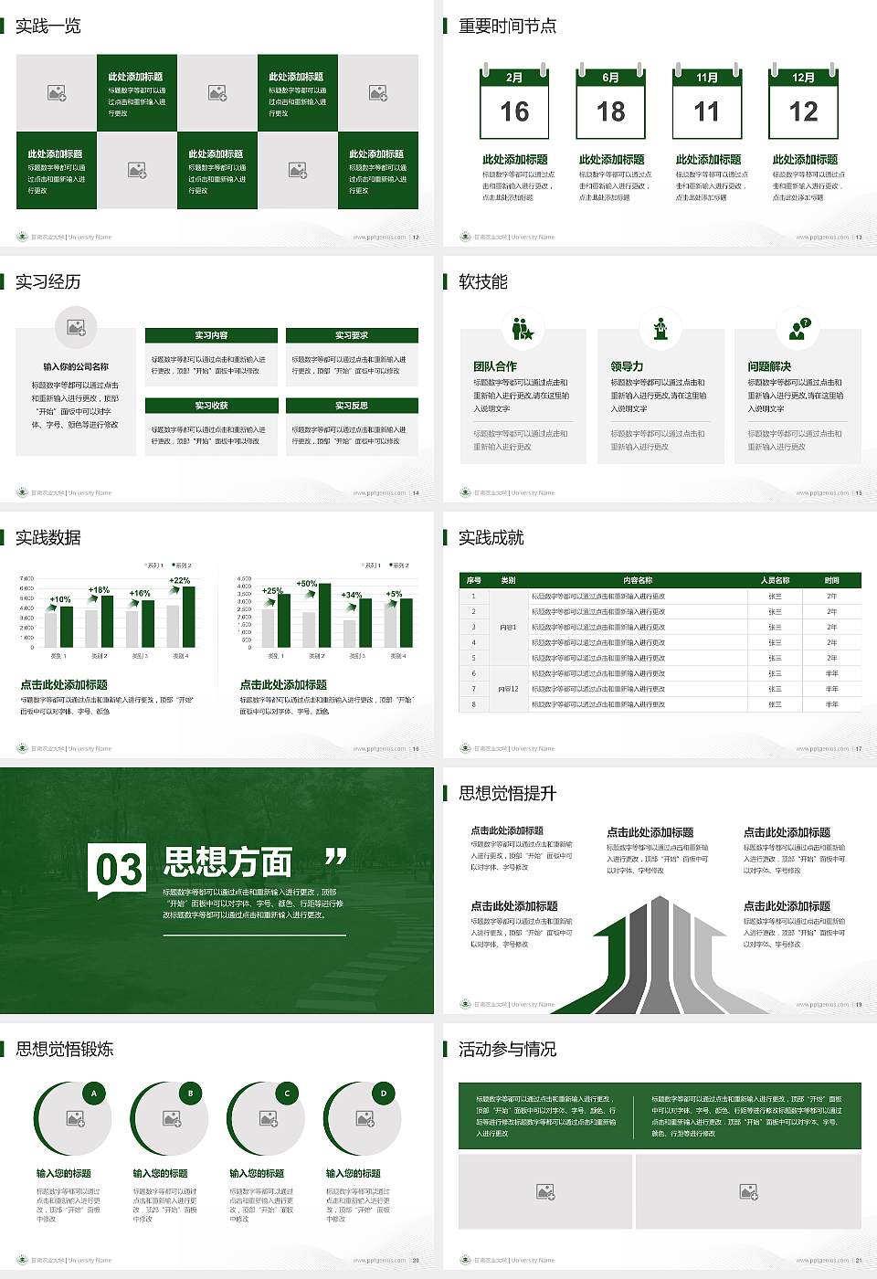 甘肃农业大学专用国家奖学金答辩PPT模板16:9格式幻灯片预览图3