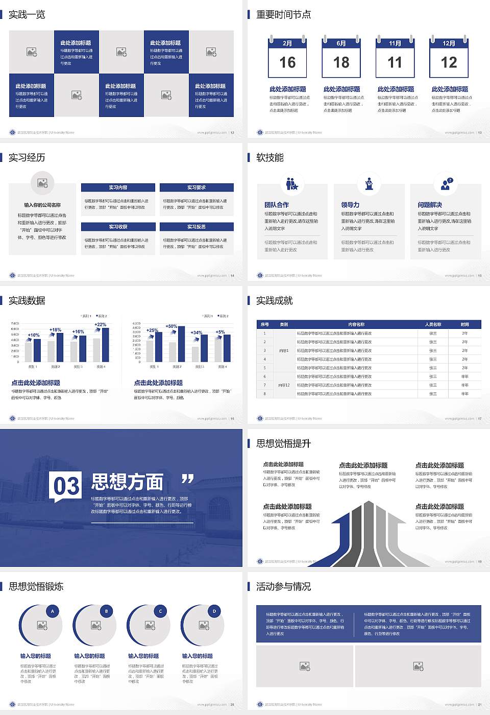 武汉航海职业技术学院专用国家奖学金答辩PPT模板16:9格式幻灯片预览图3