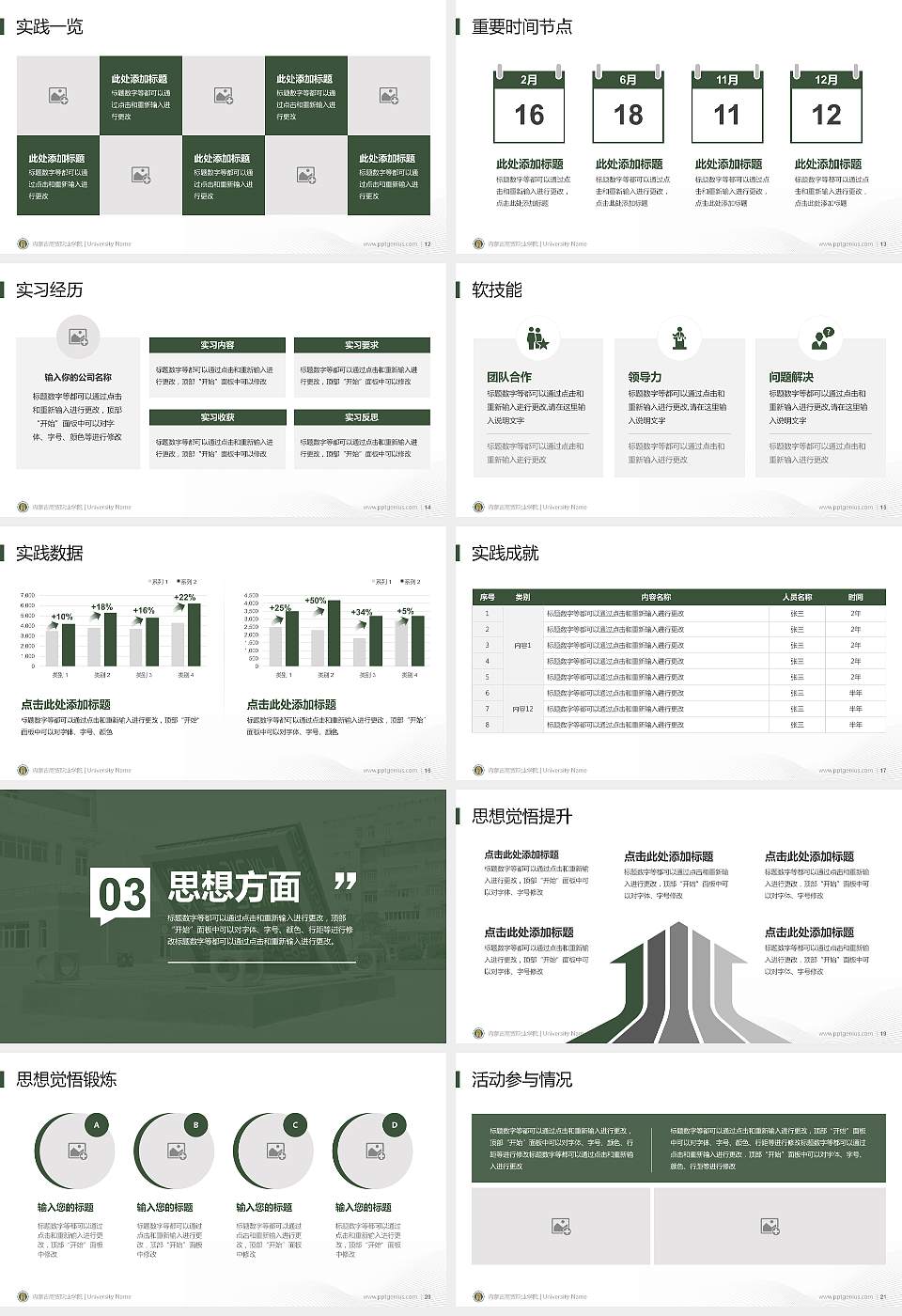内蒙古商贸职业学院专用国家奖学金答辩PPT模板16:9格式幻灯片预览图3