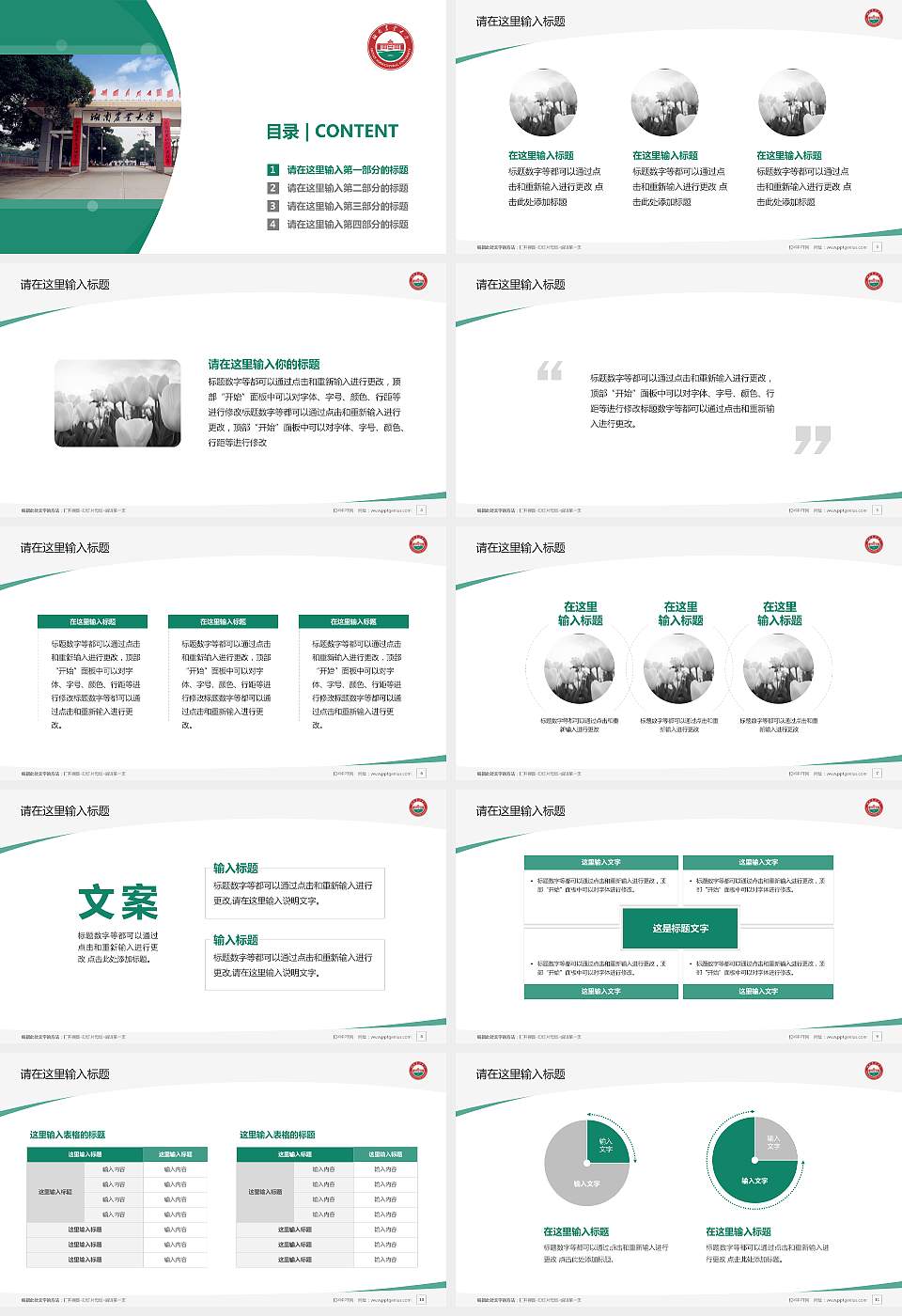 湖南农业大学毕业论文答辩PPT模板下载16:9格式幻灯片预览图2