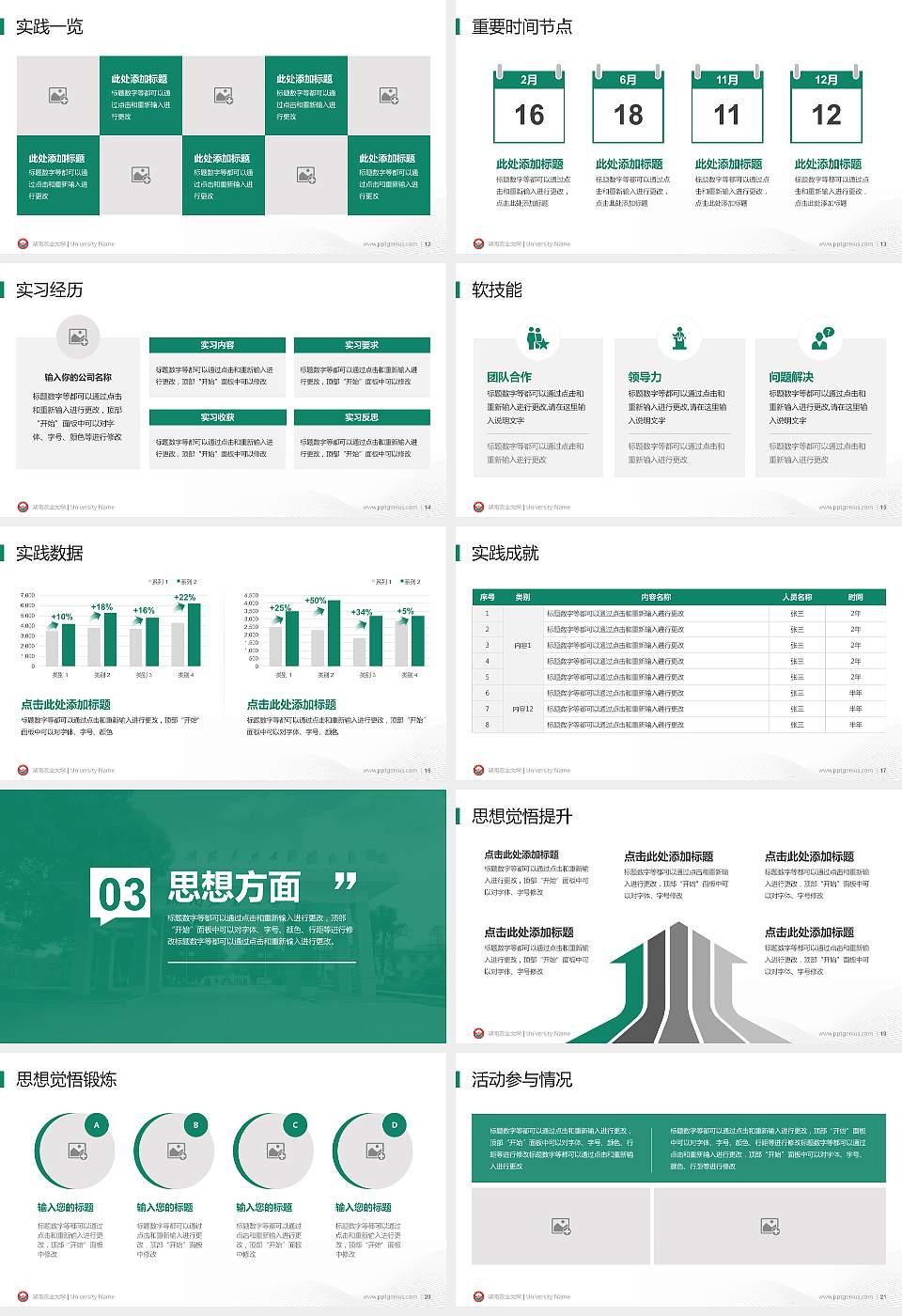 湖南农业大学专用国家奖学金答辩PPT模板16:9格式幻灯片预览图3