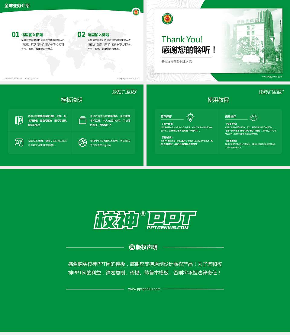 安徽绿海商务职业学院学术汇报/学术交流研讨会通用PPT模板下载16:9格式幻灯片预览图5