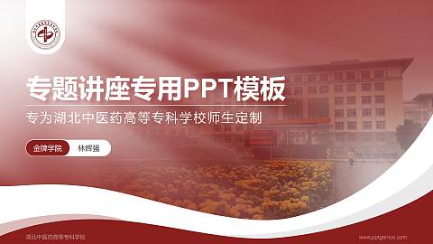 湖北中医药高等专科学校专题讲座/学术交流会PPT模板下载