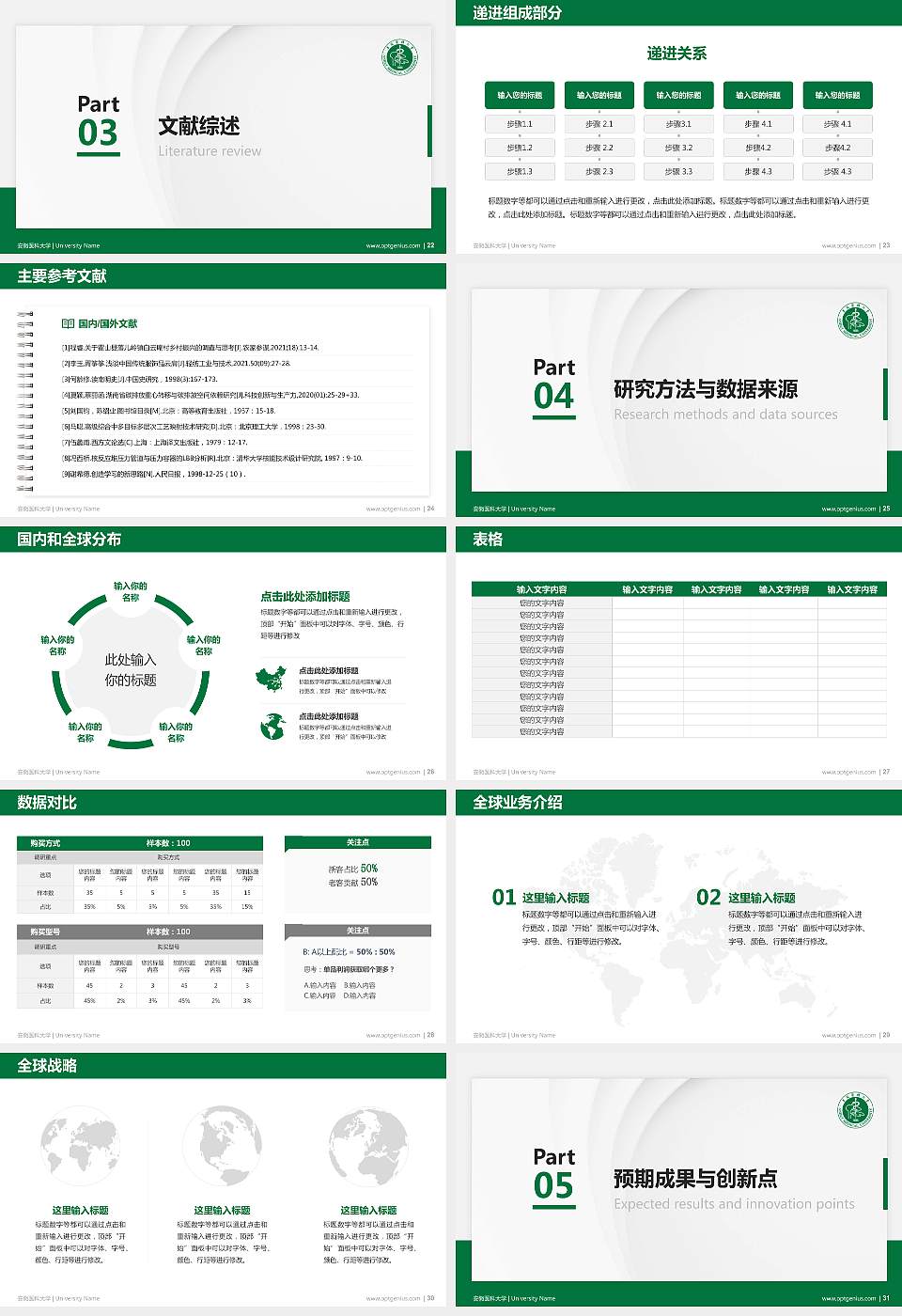 安徽医科大学硕士研究生/本科生毕业论文答辩/开题报告通用PPT模板下载16:9格式幻灯片预览图4