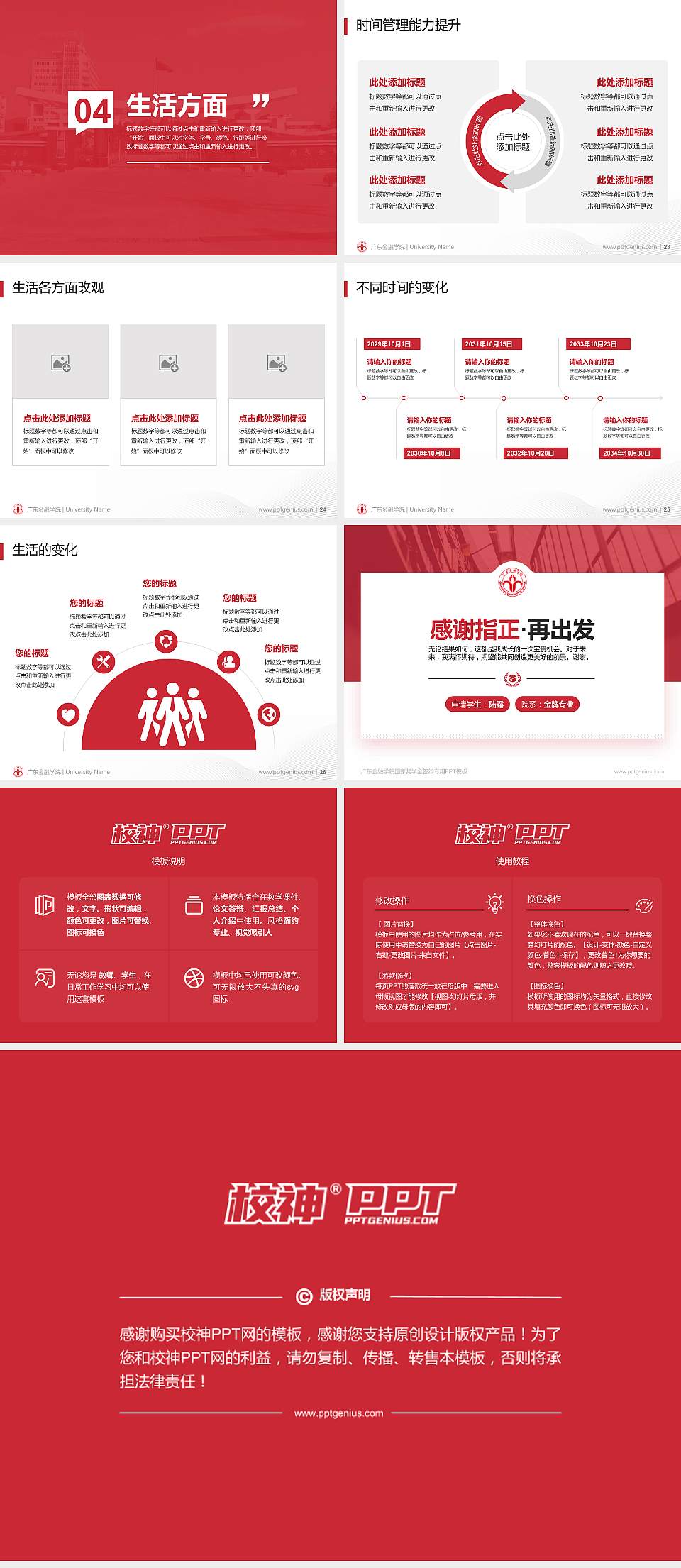 广东金融学院专用国家奖学金答辩PPT模板4:3格式幻灯片预览图4