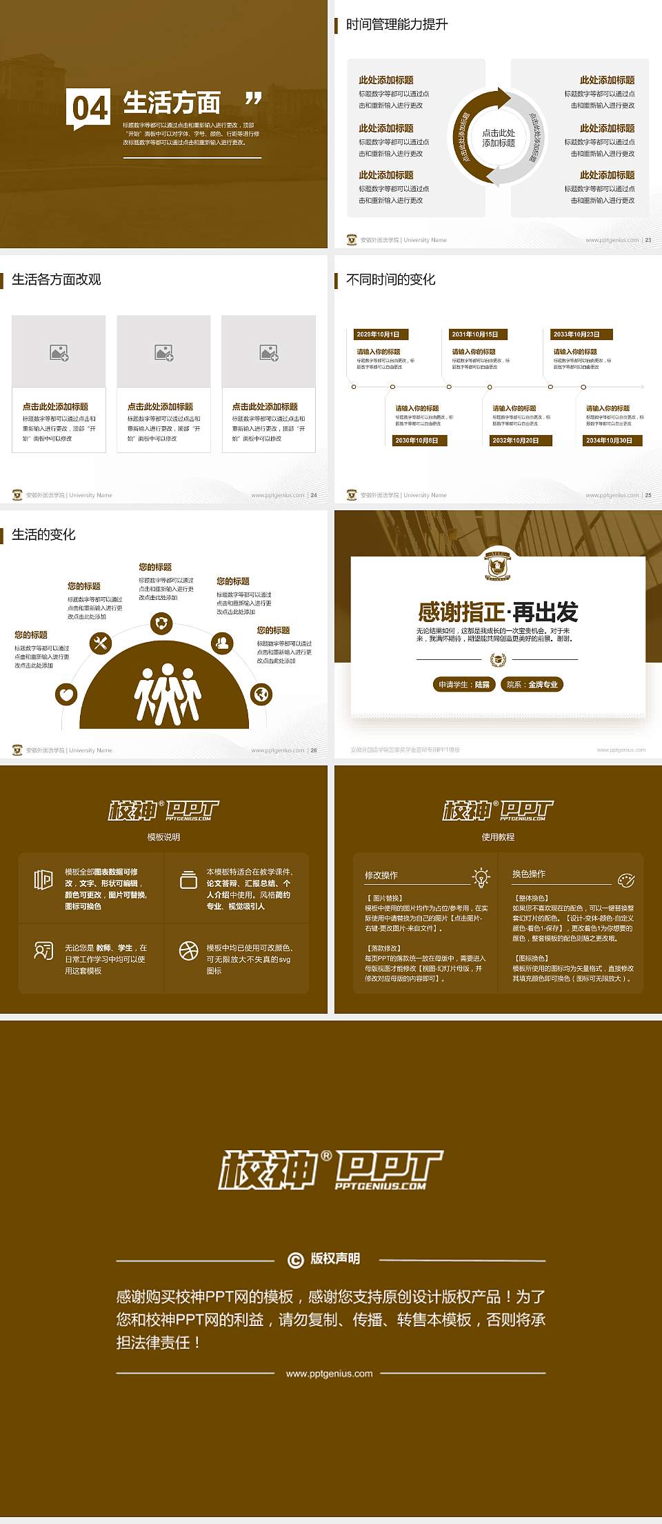 安徽外国语学院专用国家奖学金答辩PPT模板4:3格式幻灯片预览图4