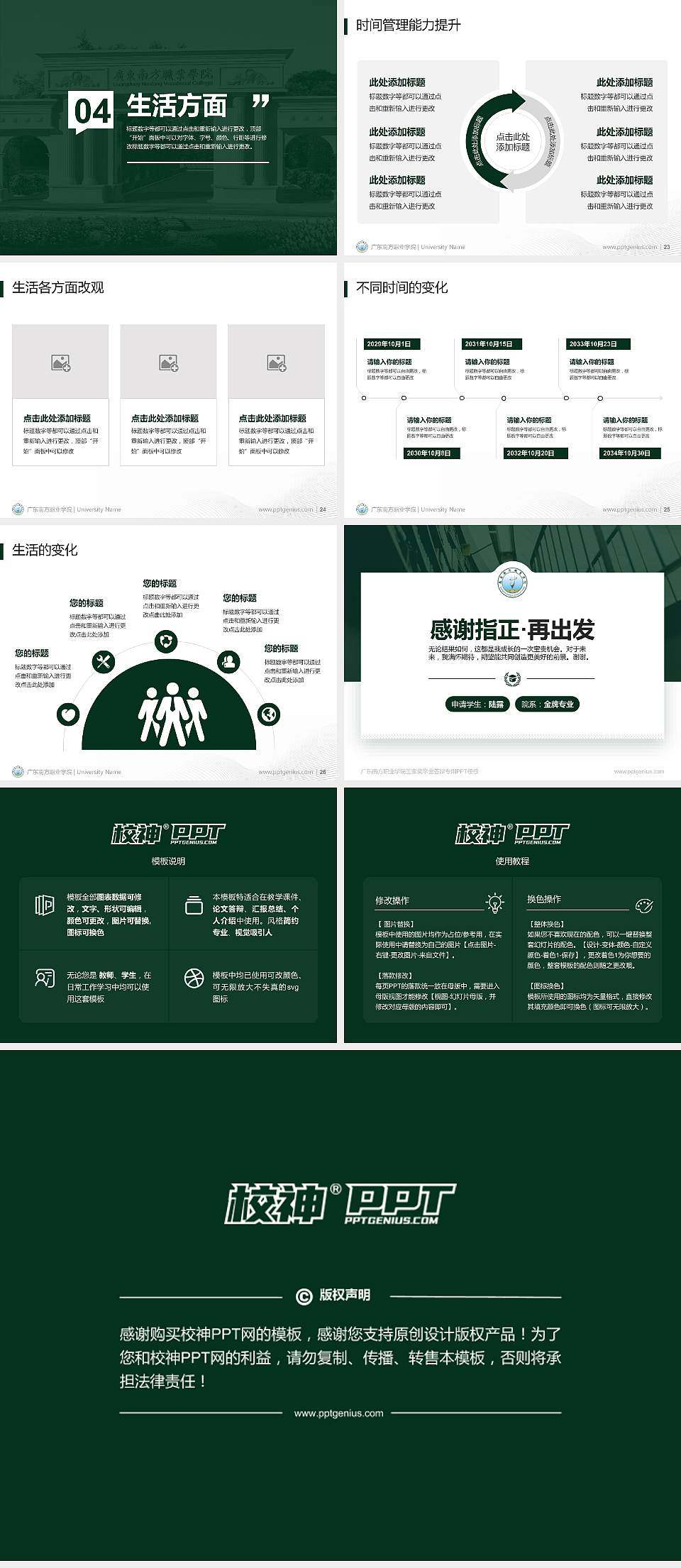 广东南方职业学院专用国家奖学金答辩PPT模板4:3格式幻灯片预览图4