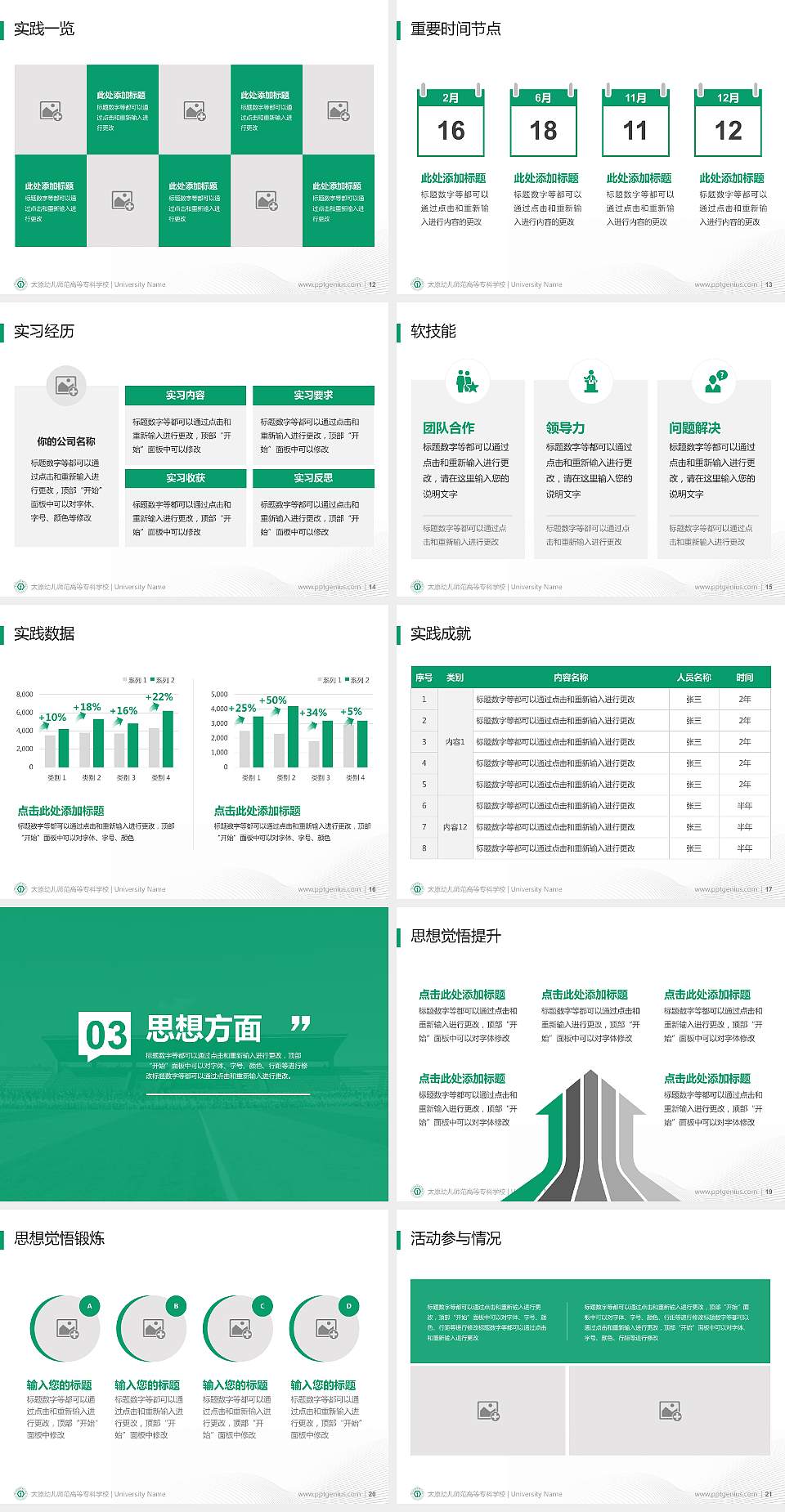 太原幼儿师范高等专科学校专用国家奖学金答辩PPT模板4:3格式幻灯片预览图3