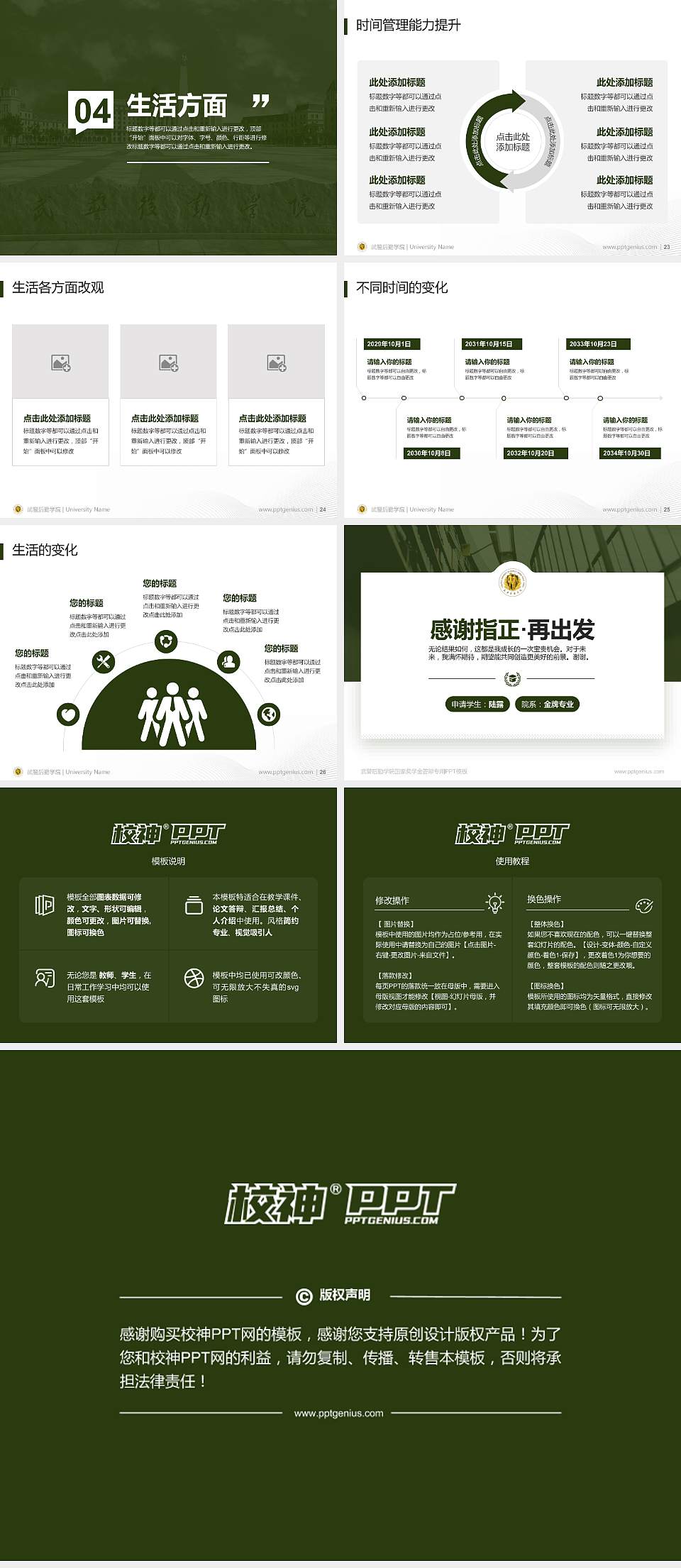 武警后勤学院专用国家奖学金答辩PPT模板4:3格式幻灯片预览图4