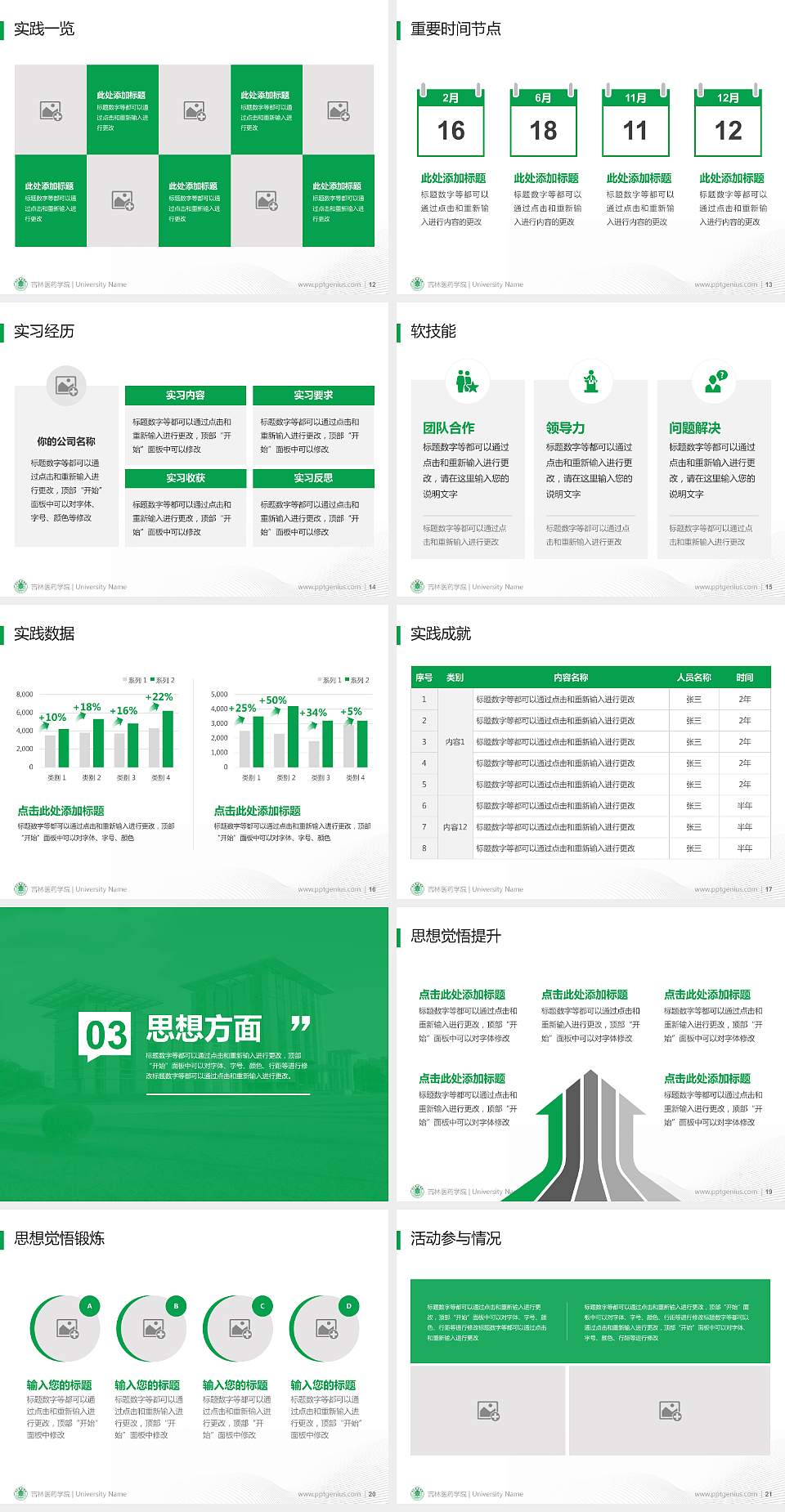 吉林医药学院专用国家奖学金答辩PPT模板4:3格式幻灯片预览图3