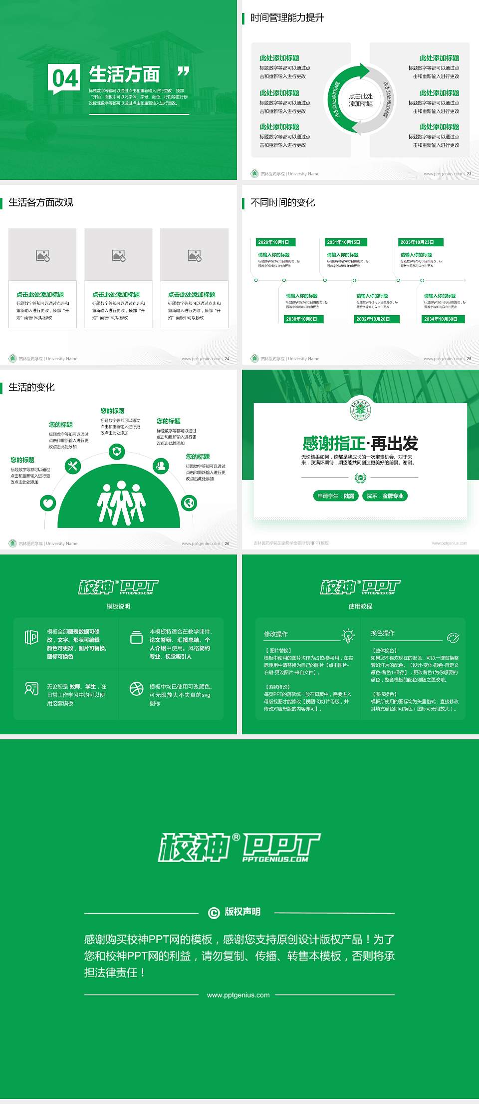 吉林医药学院专用国家奖学金答辩PPT模板4:3格式幻灯片预览图4