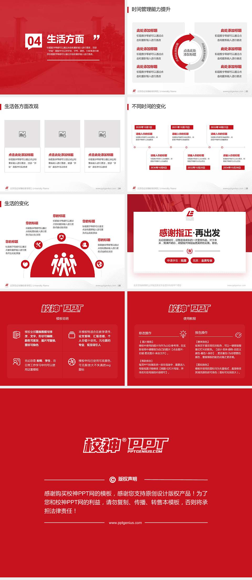 北京劳动保障职业学院专用国家奖学金答辩PPT模板4:3格式幻灯片预览图4