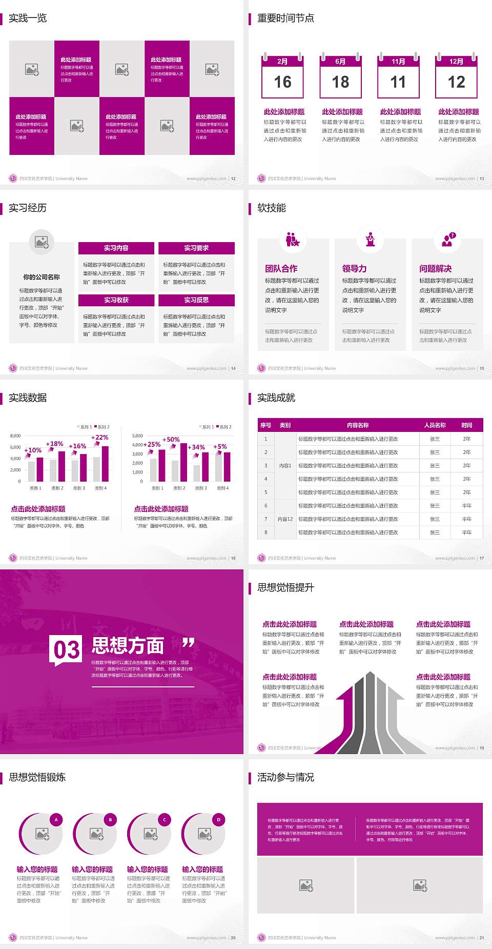 四川文化艺术学院专用国家奖学金答辩PPT模板4:3格式幻灯片预览图3