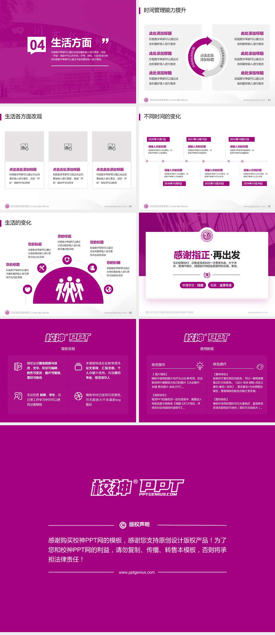 四川文化艺术学院专用国家奖学金答辩PPT模板4:3格式幻灯片预览图4