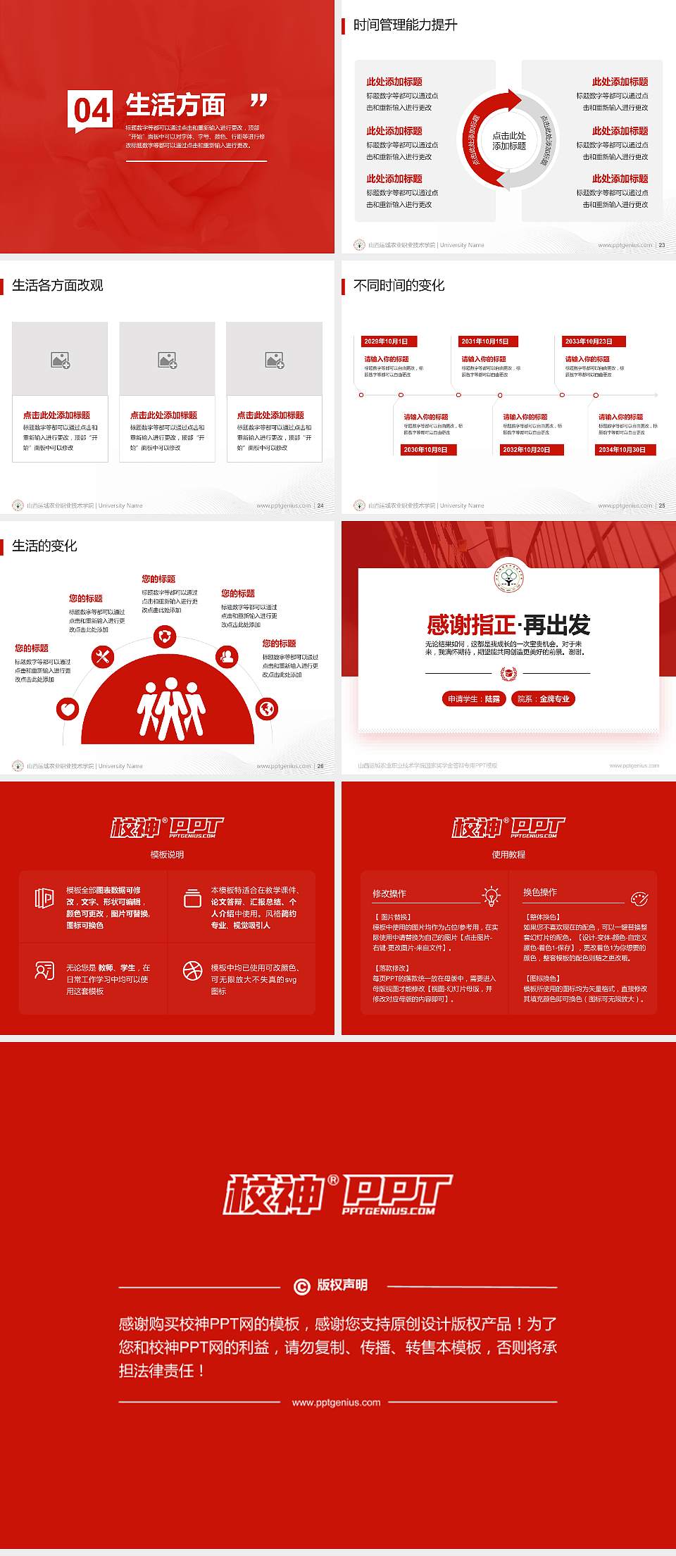 山西运城农业职业技术学院专用国家奖学金答辩PPT模板4:3格式幻灯片预览图4