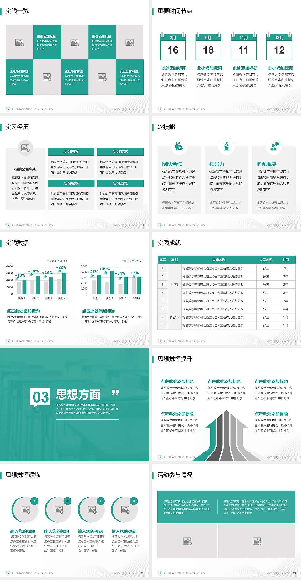 广州东华职业学院专用国家奖学金答辩PPT模板4:3格式幻灯片预览图3