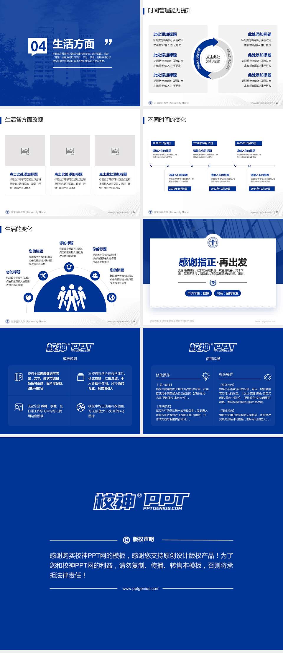 首都医科大学专用国家奖学金答辩PPT模板4:3格式幻灯片预览图4