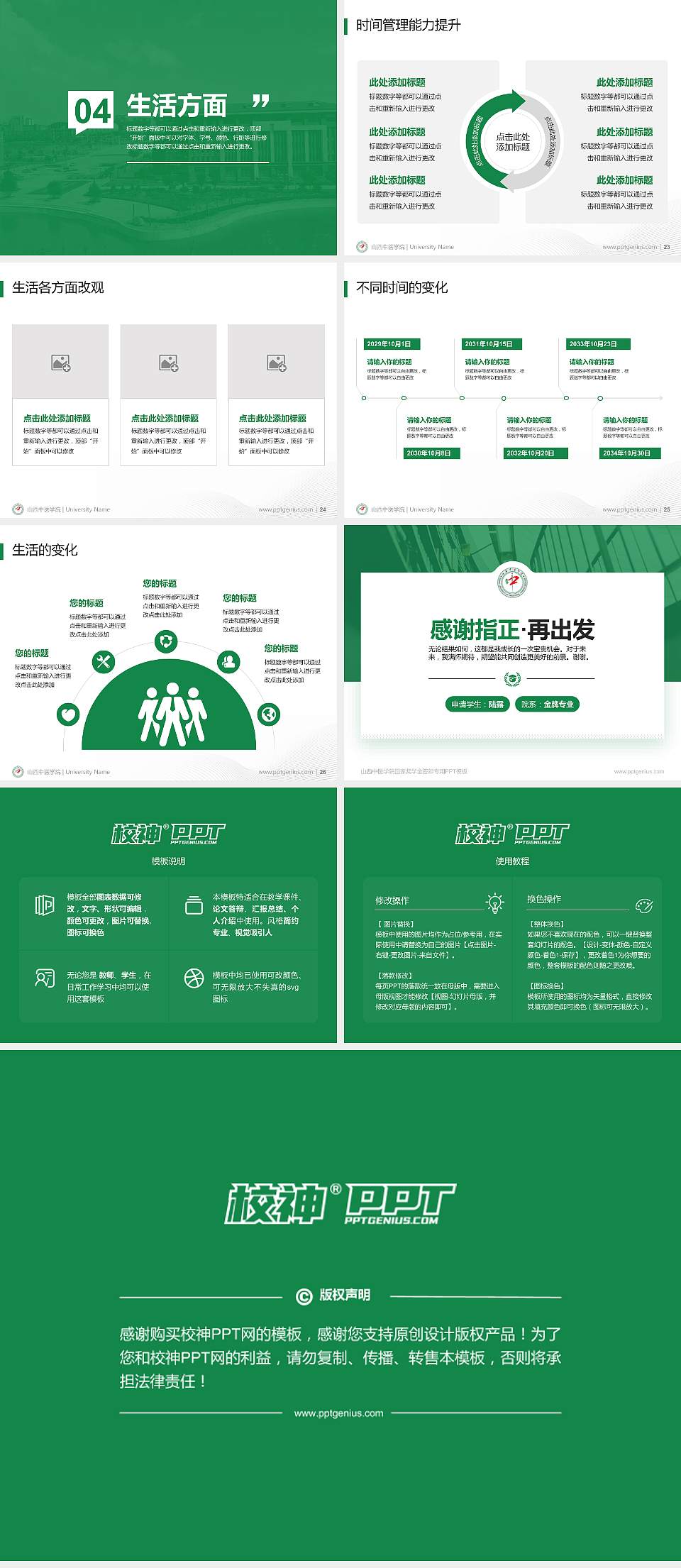 山西中医学院专用国家奖学金答辩PPT模板4:3格式幻灯片预览图4